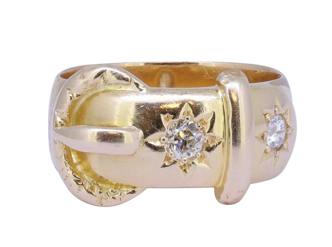 ANTIQUE DIAMOND BUCKLE RING (1 of 1)