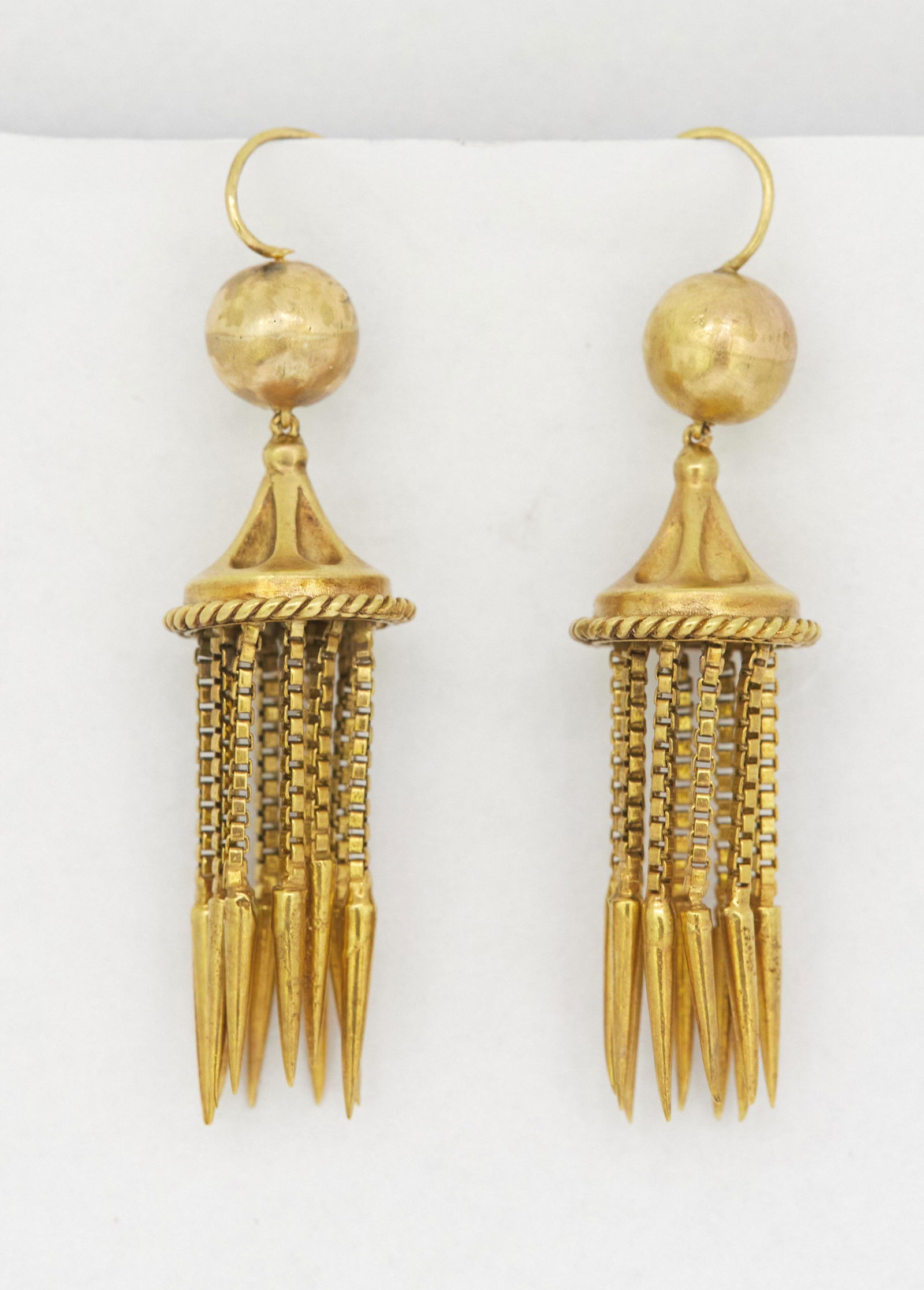 ANTIQUE VICTORIAN PAIR OF TASSLE DROP EARRINGS (1 of 1)