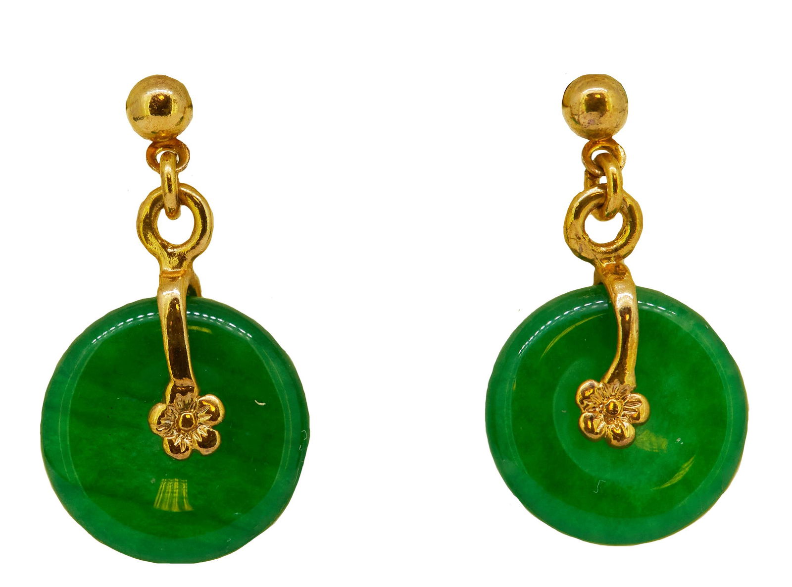 PAIR OF JADE DROP EARRINGS (1 of 1)