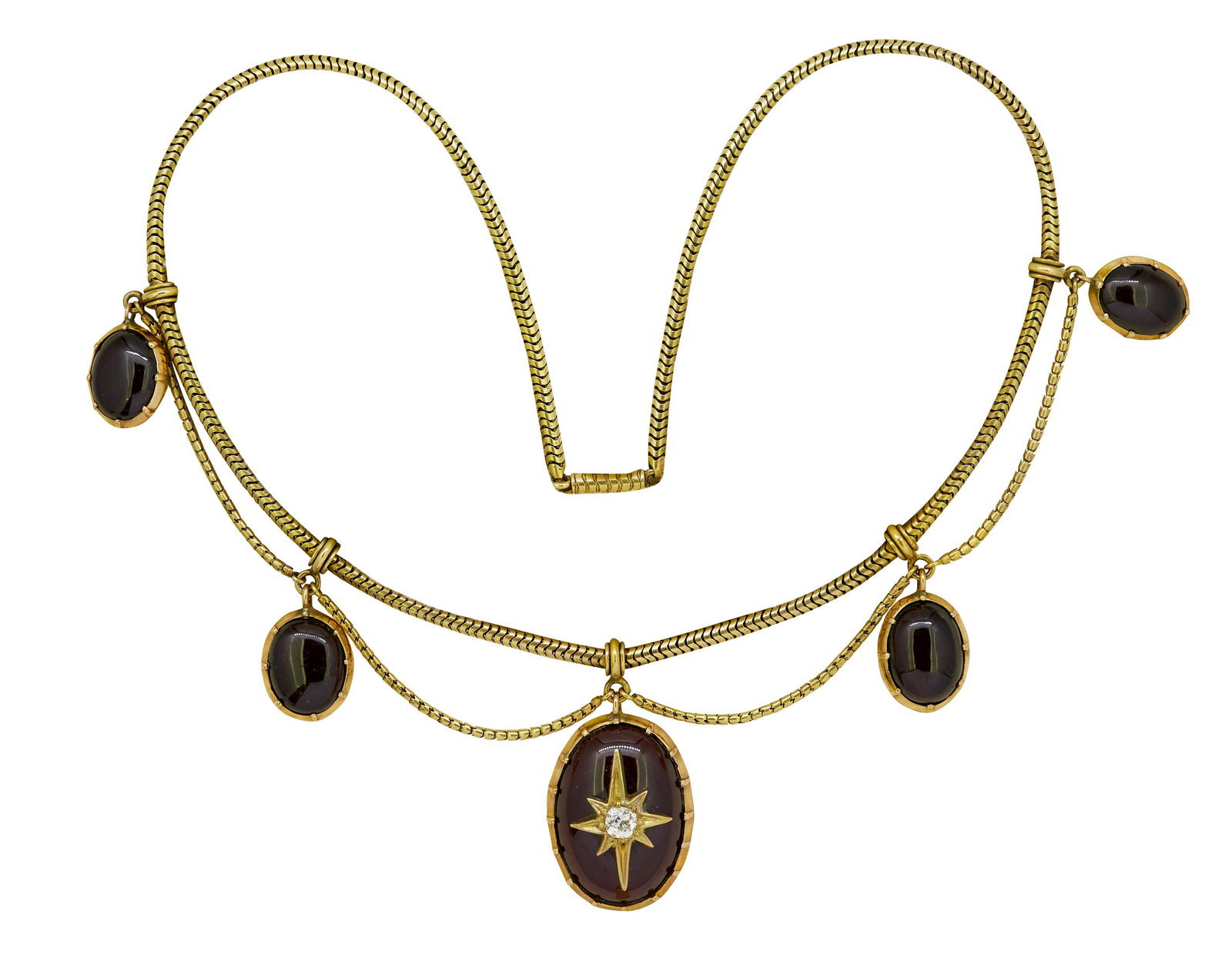 ANTIQUE GARNET DROP NECKLACE (1 of 1)