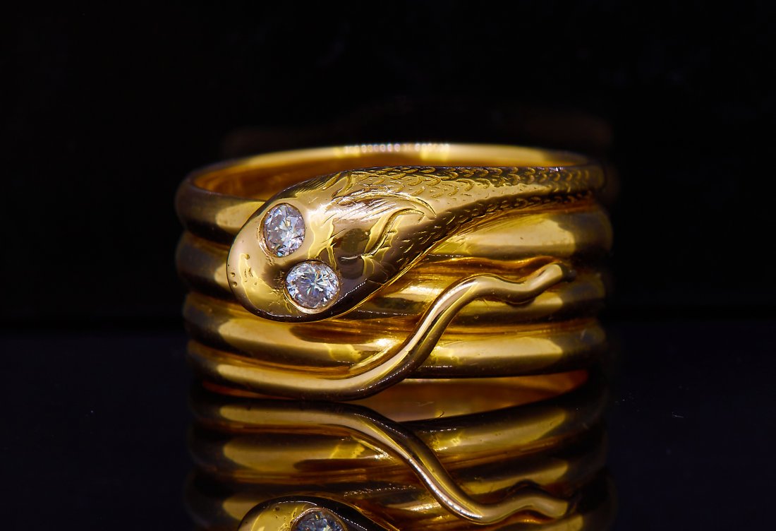 ANTIQUE DIAMOND SNAKE RING (1 of 1)