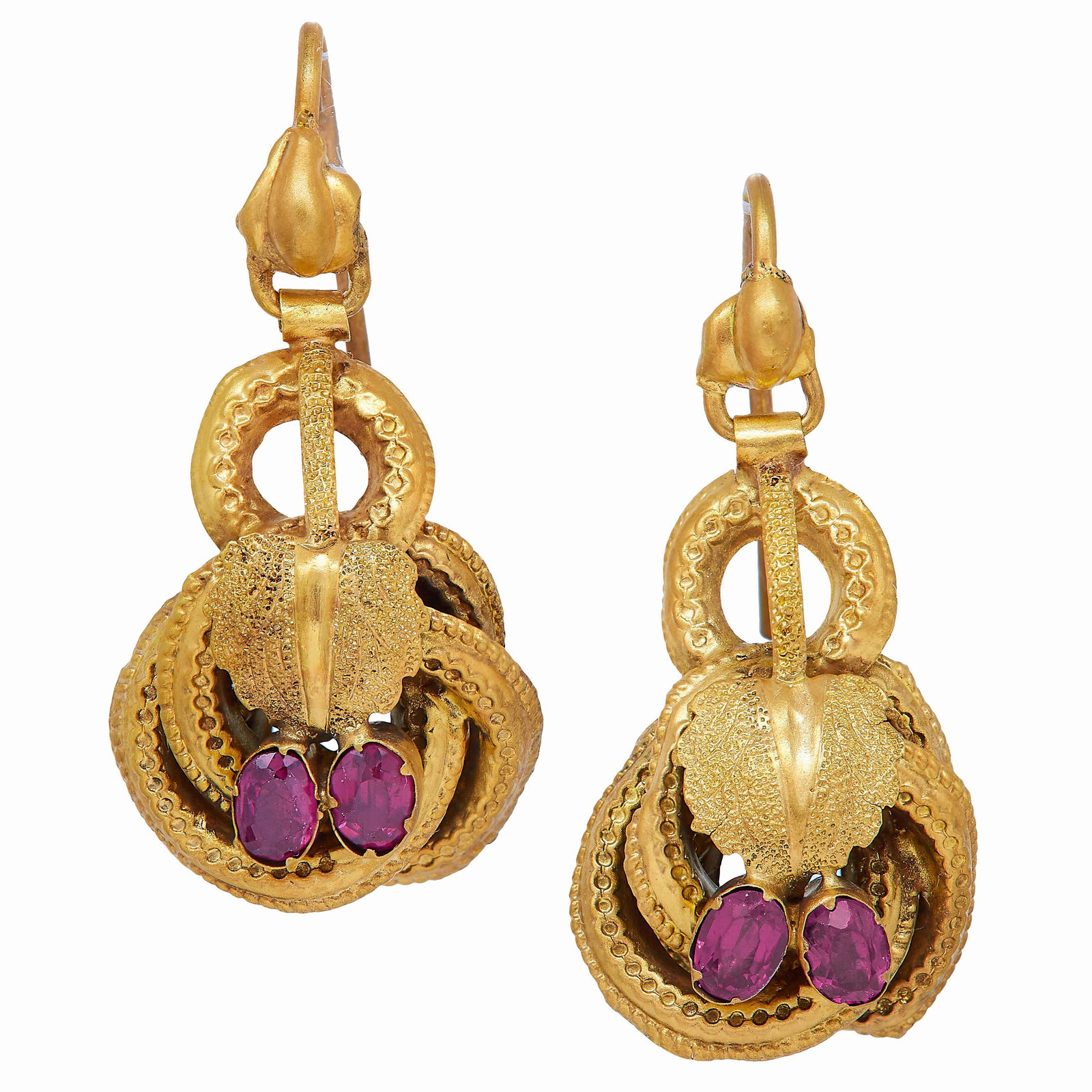 ANTIQUE VICTORIAN PAIR OF AMETHYST EARRINGS (1 of 1)