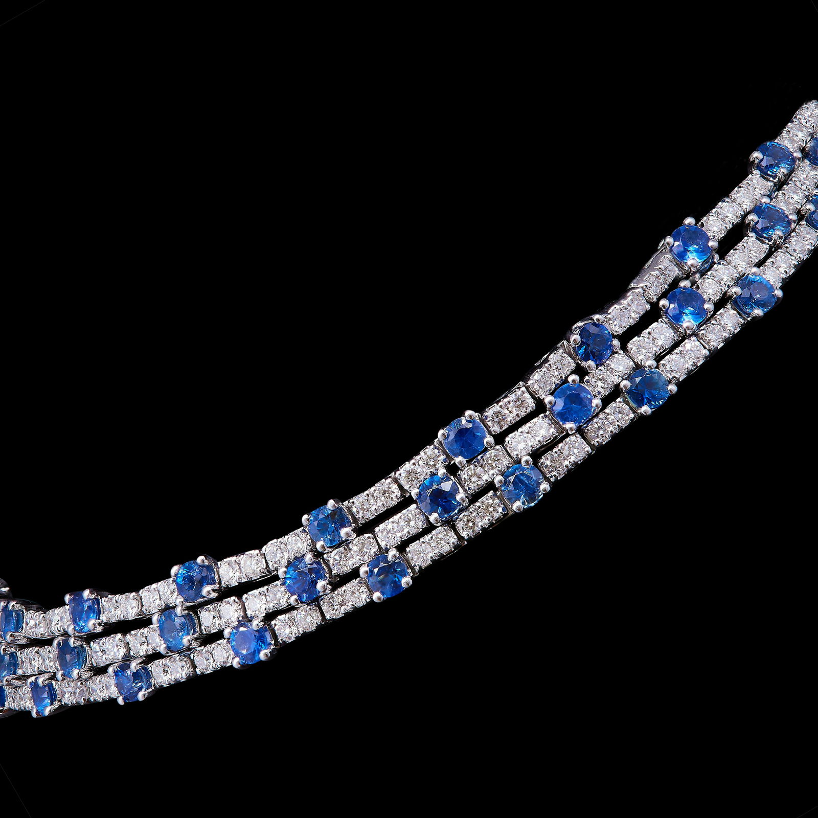 FINE SAPPHIRE AND DIAMOND BRACELET (1 of 1)