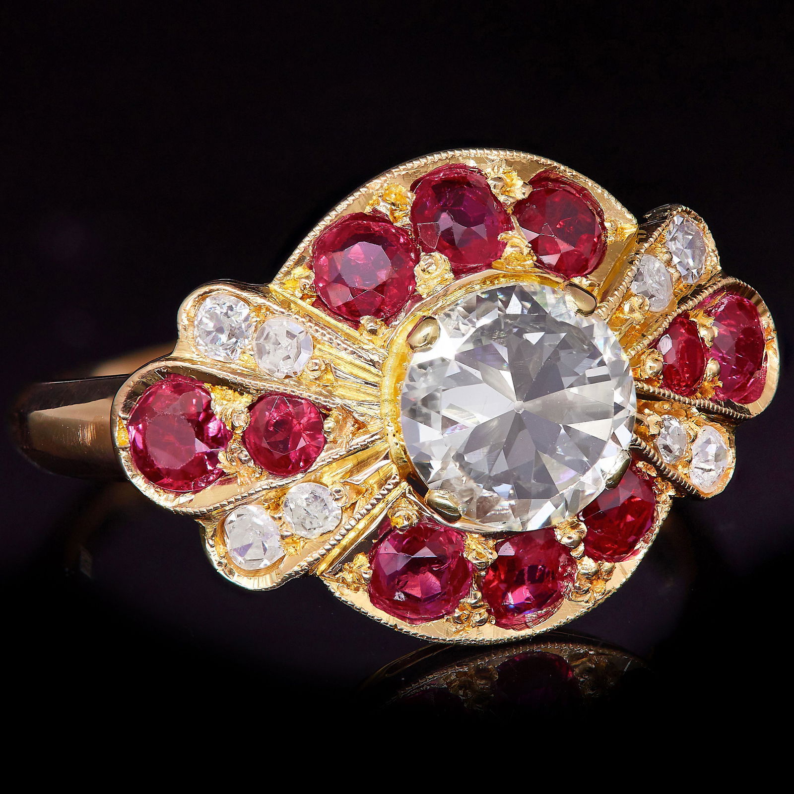 RUBY AND DIAMOND DRESS RING (1 of 1)