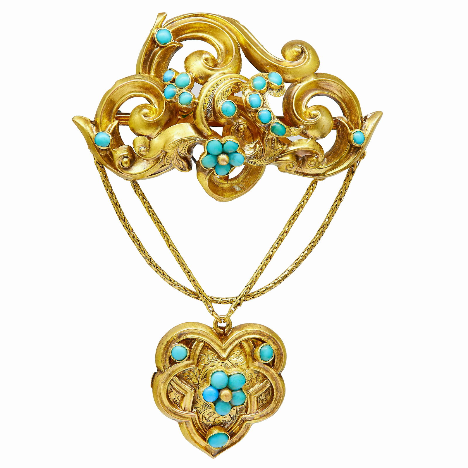 VICTORIAN TURQUOISE DROP BROOCH (1 of 1)