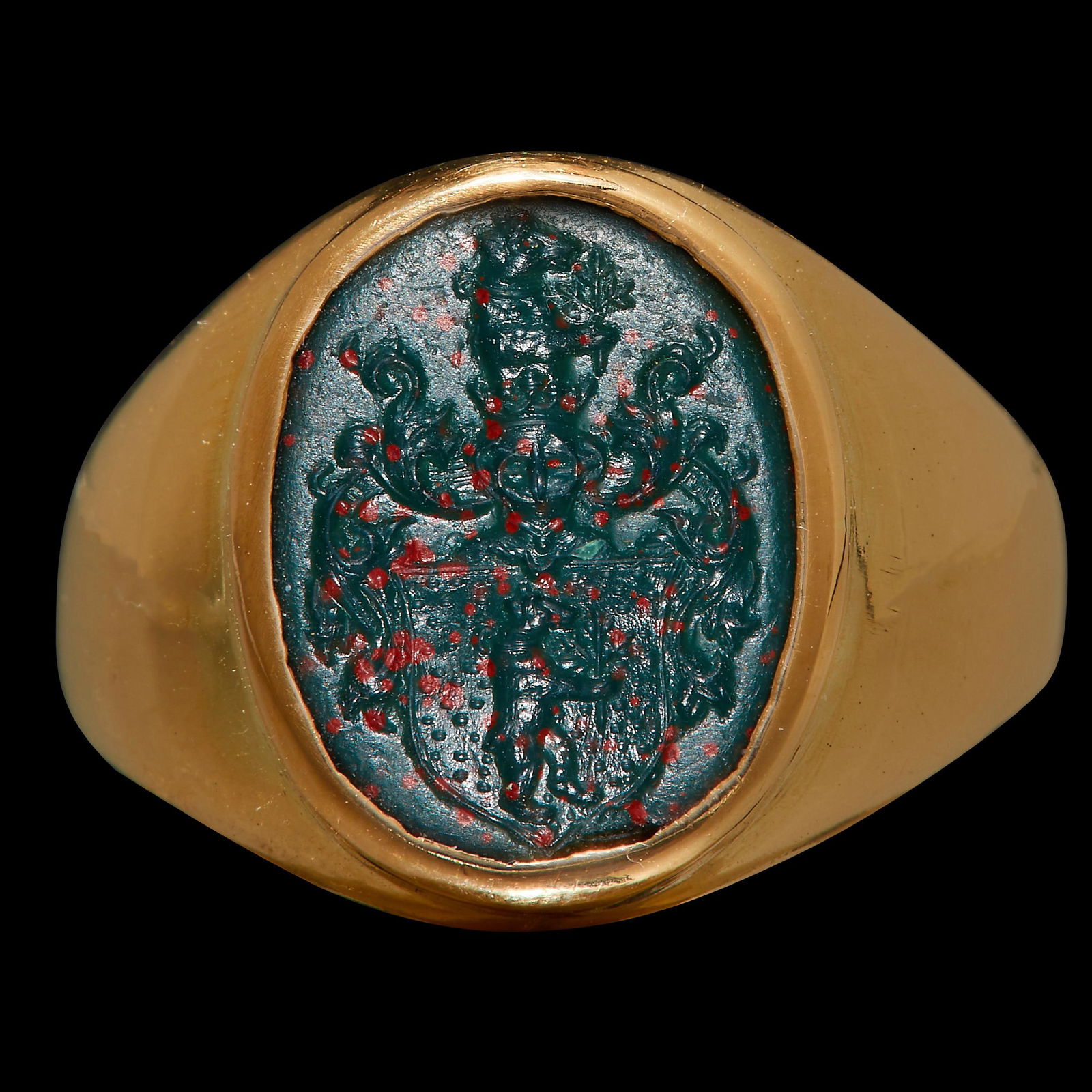 BLOODSTONE INTAGLIO SEAL RING (1 of 1)