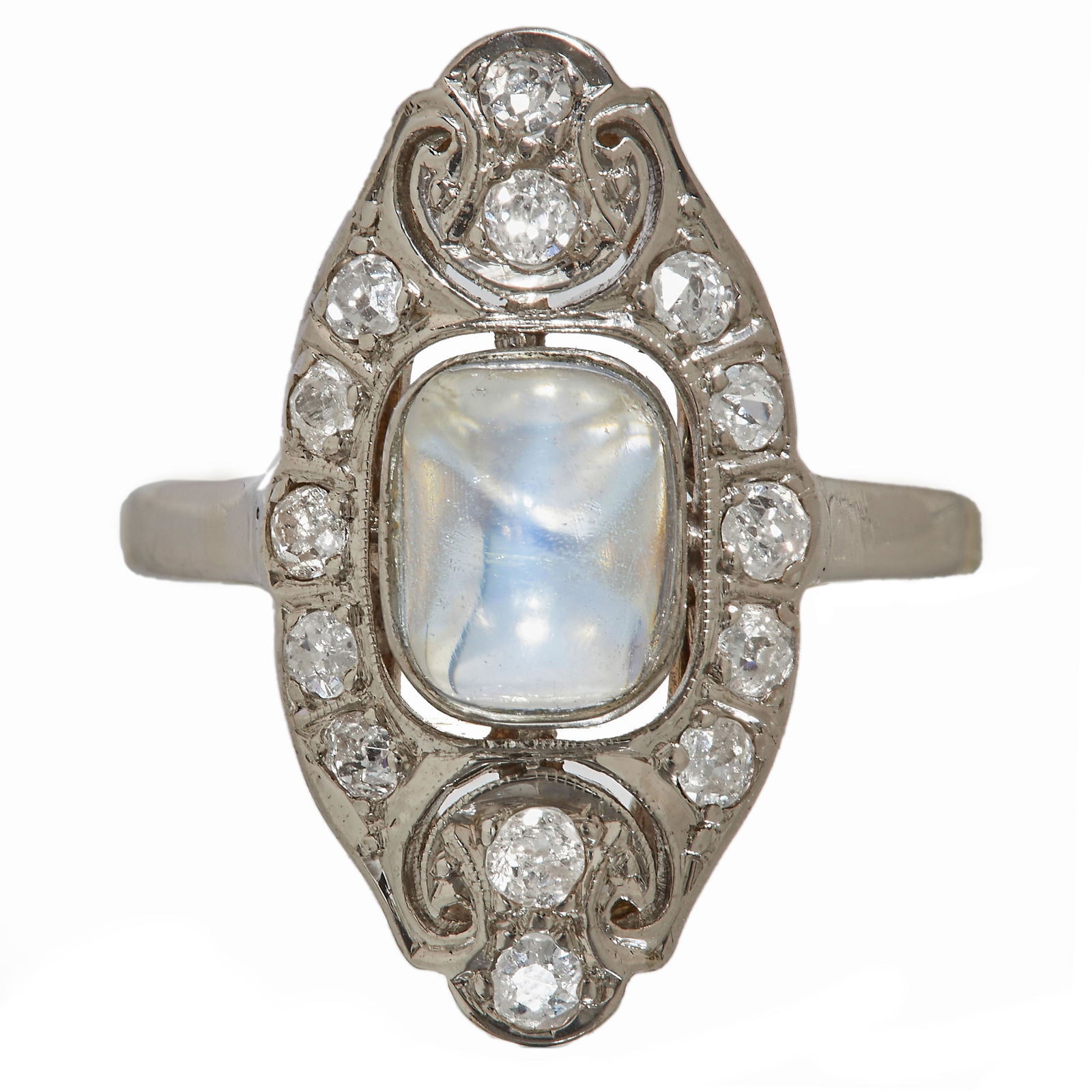 MOONSTONE AND DIAMOND RING (1 of 1)