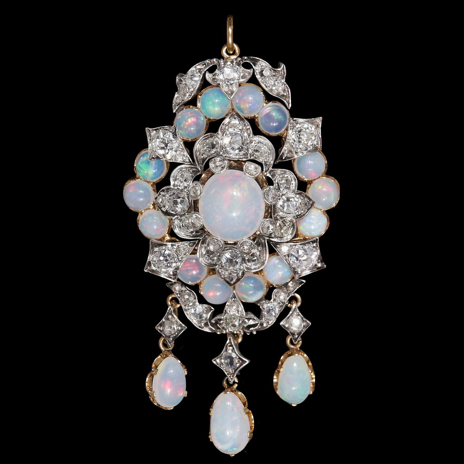 ANTIQUE OPAL AND DIAMOND PENDANT (1 of 1)