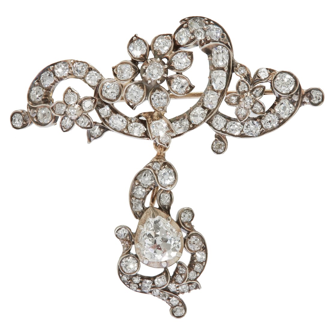 ANTIQUE DIAMOND DROP BROOCH (1 of 2)