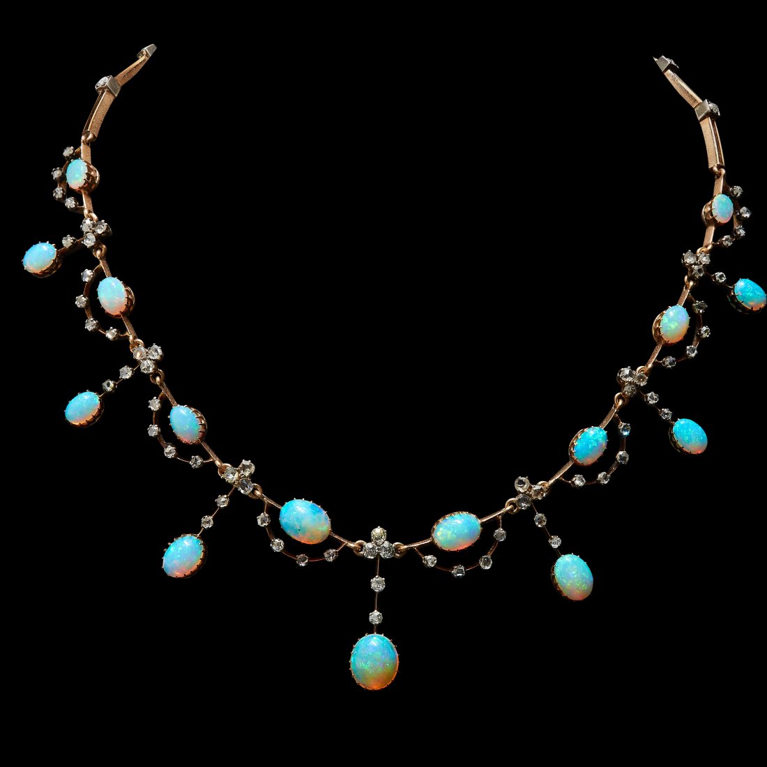 VICTORIAN OPAL AND DIAMOND DROP NECKLACE (1 of 2)