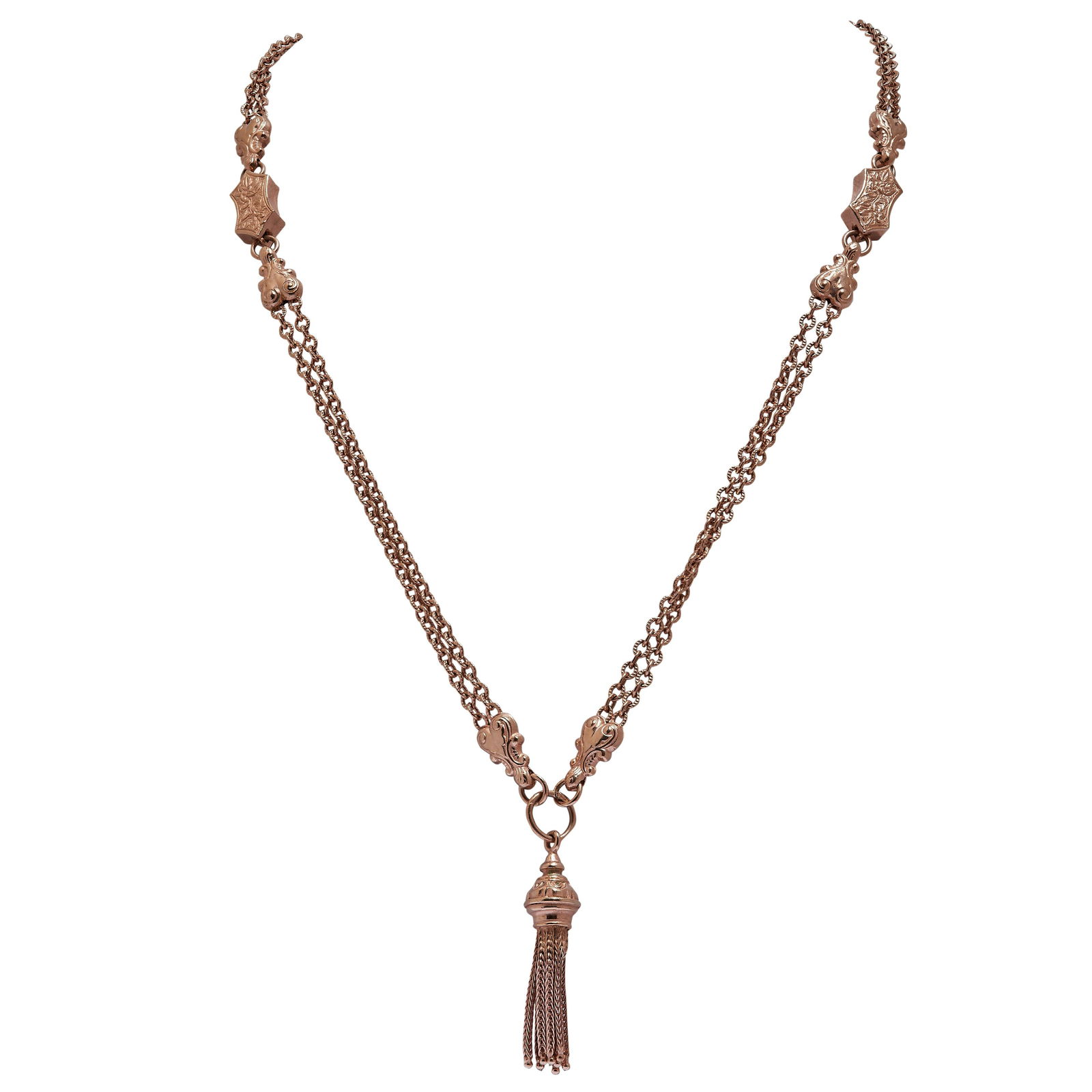 RED GOLD GUARD CHAIN NECKLACE (1 of 1)