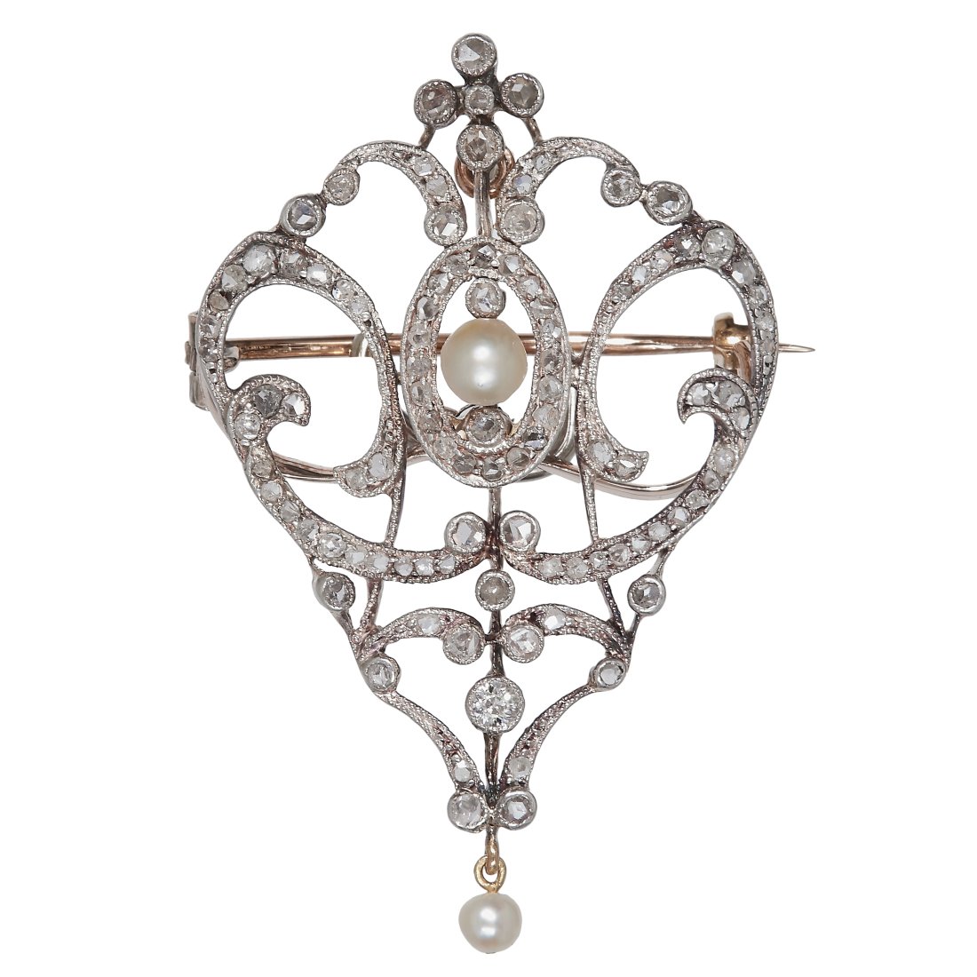 EDWARDIAN PEARL AND DIAMOND PENDANT/BROOCH (1 of 2)