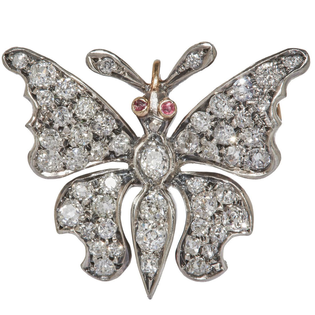 VICTORIAN DIAMOND BUTTERFLY BROOCH (1 of 2)
