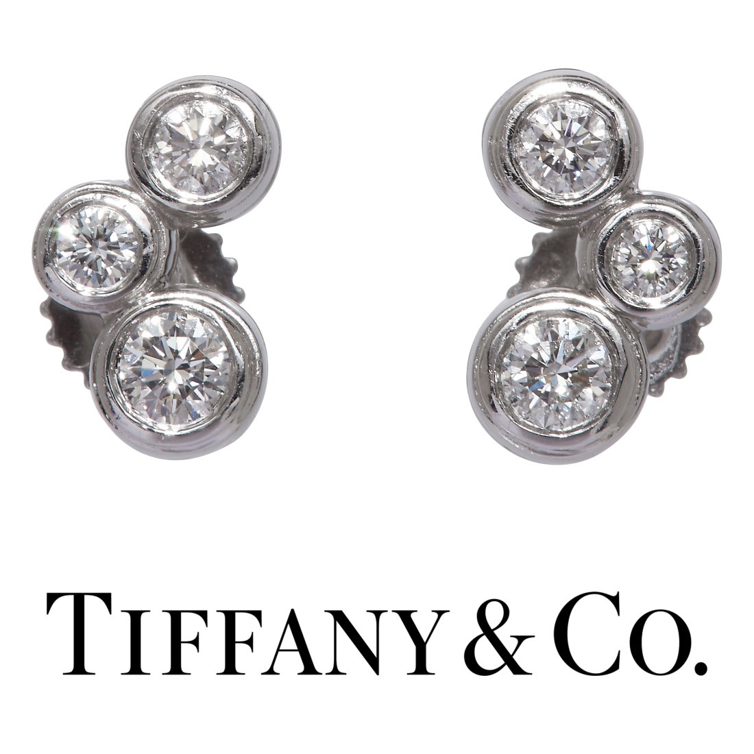 TIFFANY & CO, PAIR OF DIAMOND EARRINGS (1 of 3)