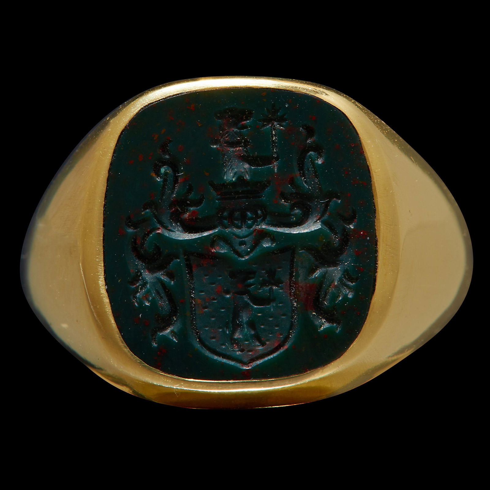 BLOODSTONE INTAGLIO SEAL RING (1 of 1)