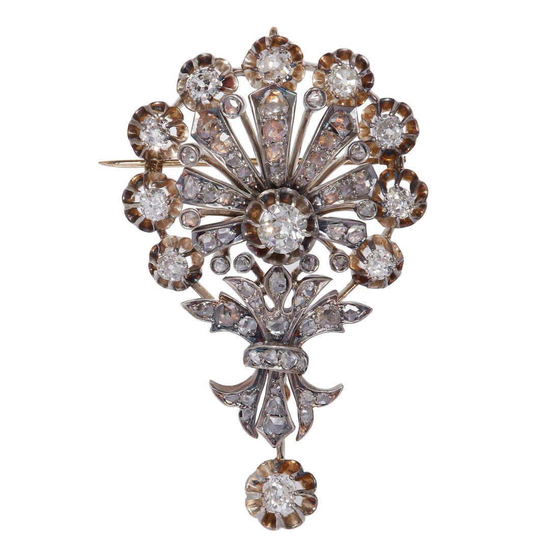 ANTIQUE DIAMOND BROOCH/PENDANT, (1 of 2)