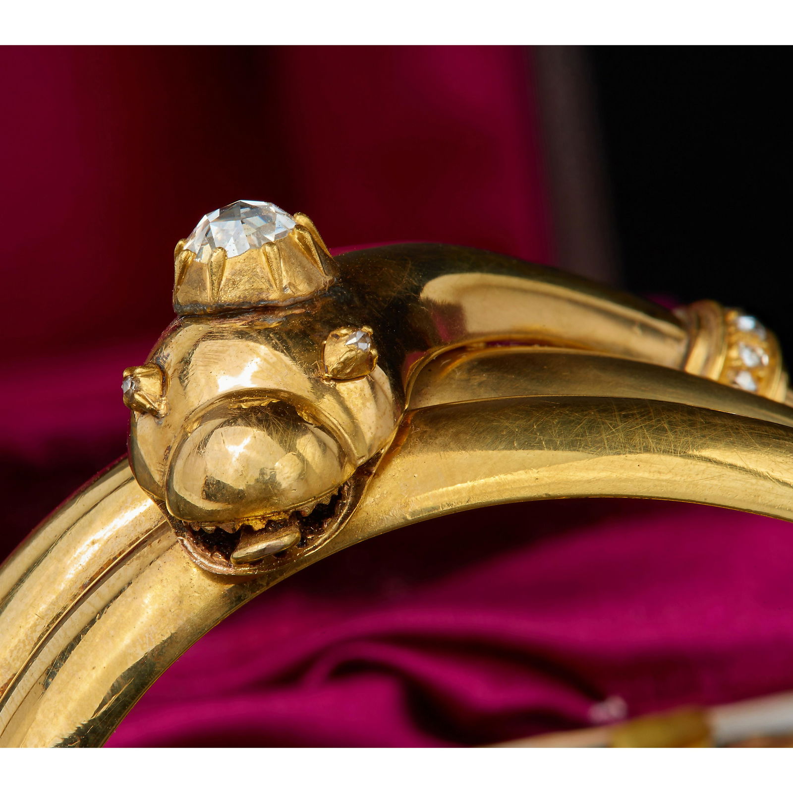 VICTORIAN DIAMOND HINGED SNAKE BANGLE (1 of 2)