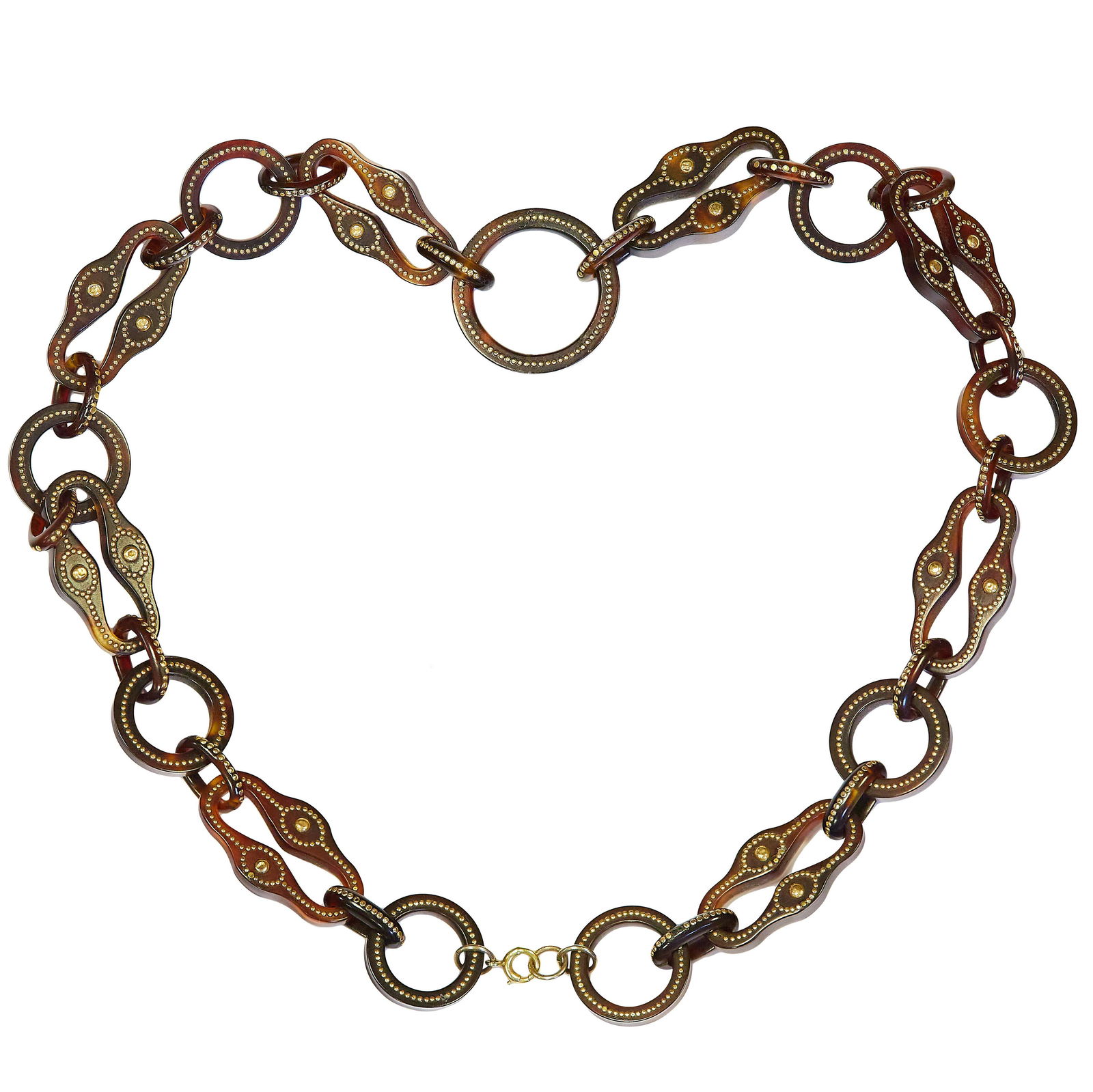 ANTIQUE PIQUE TORTOISE SHELL INLAY NECKLACE (1 of 1)