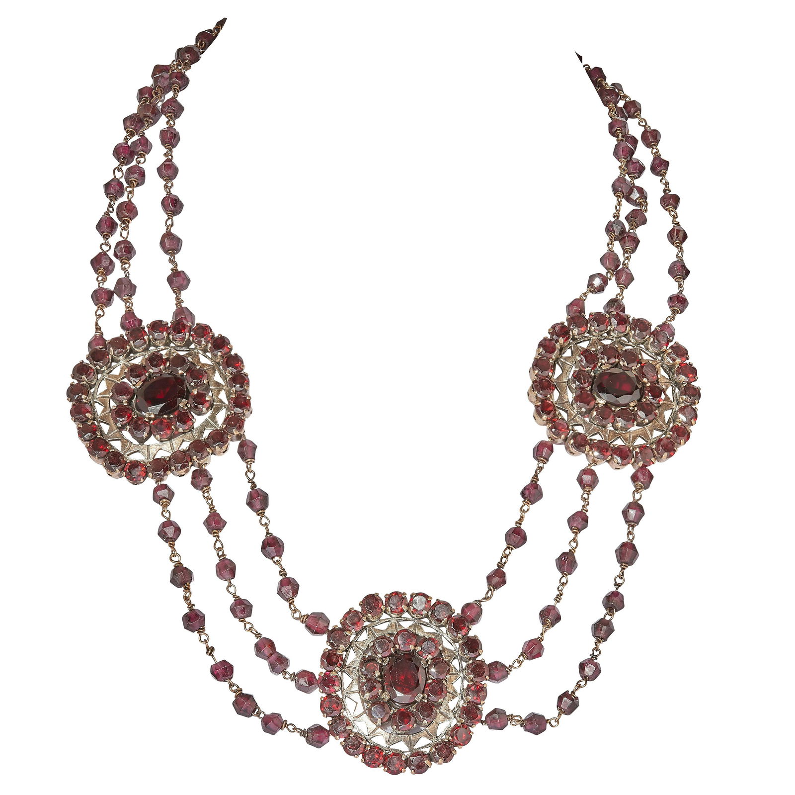 NO RESERVE, ANTIQUE GARNET NECKLACE (1 of 2)