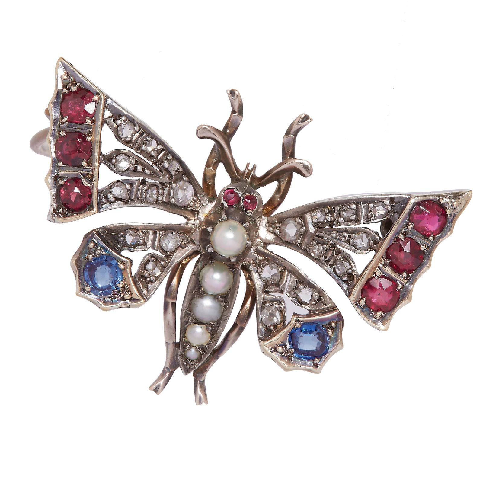 A DIAMOND AND GEMSET BUTTERFLY BROOCH (1 of 1)