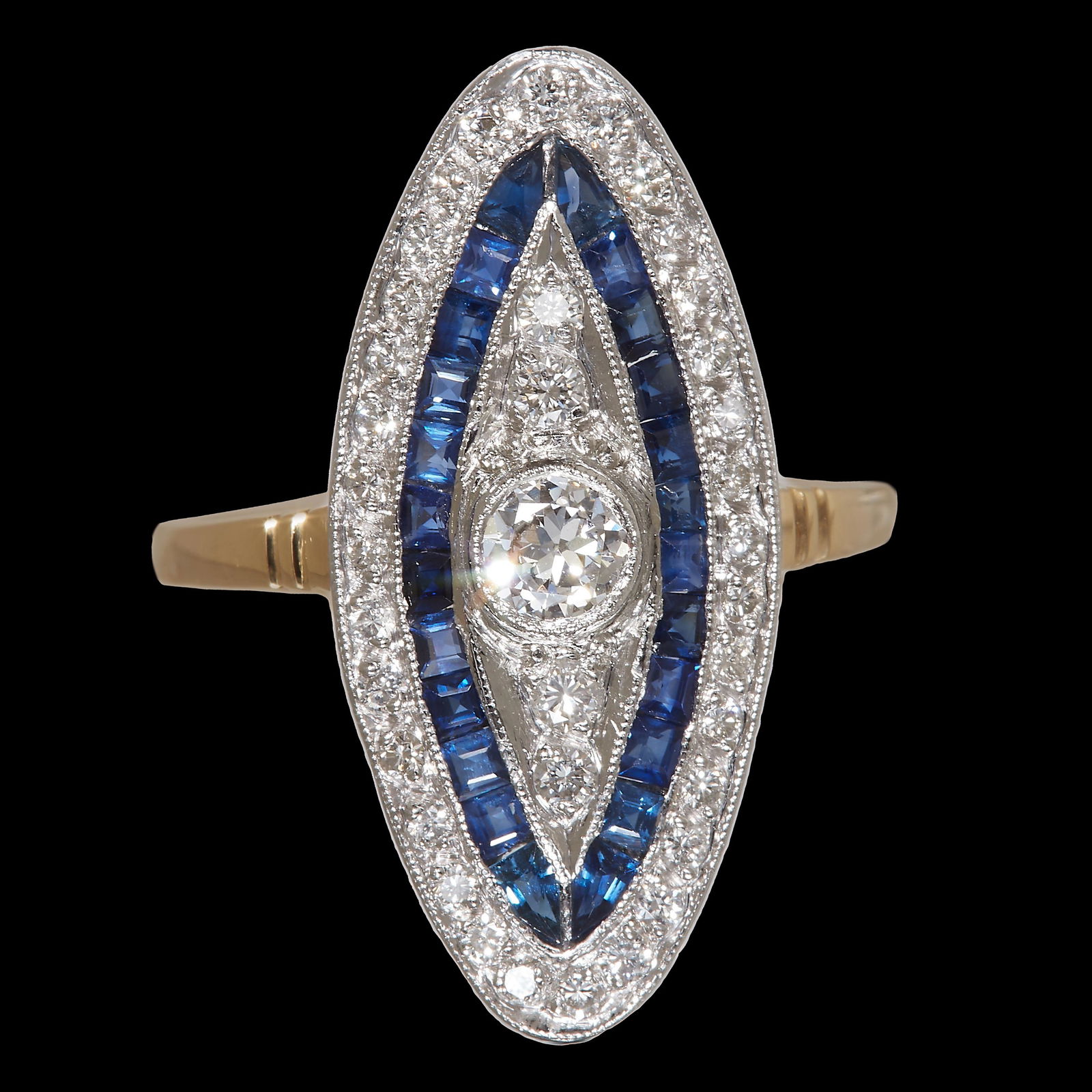 SAPPHIRE AND DIAMOND DRESS RING (1 of 1)