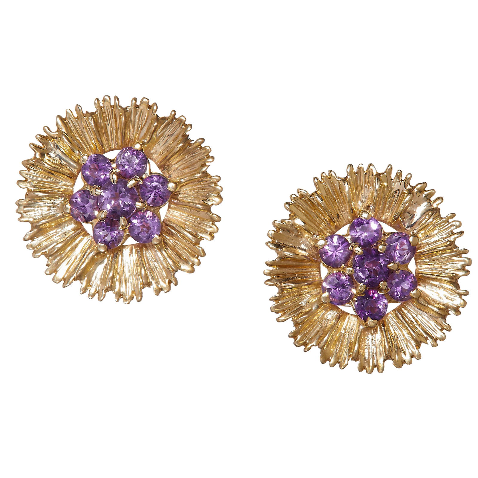 NO RESERVE, GOLD AMETHYST EARRINGS (1 of 1)