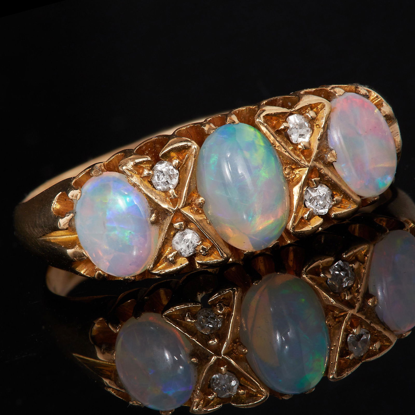 NO RESERVE, OPAL AND DIAMOND DRESS RING (1 of 1)