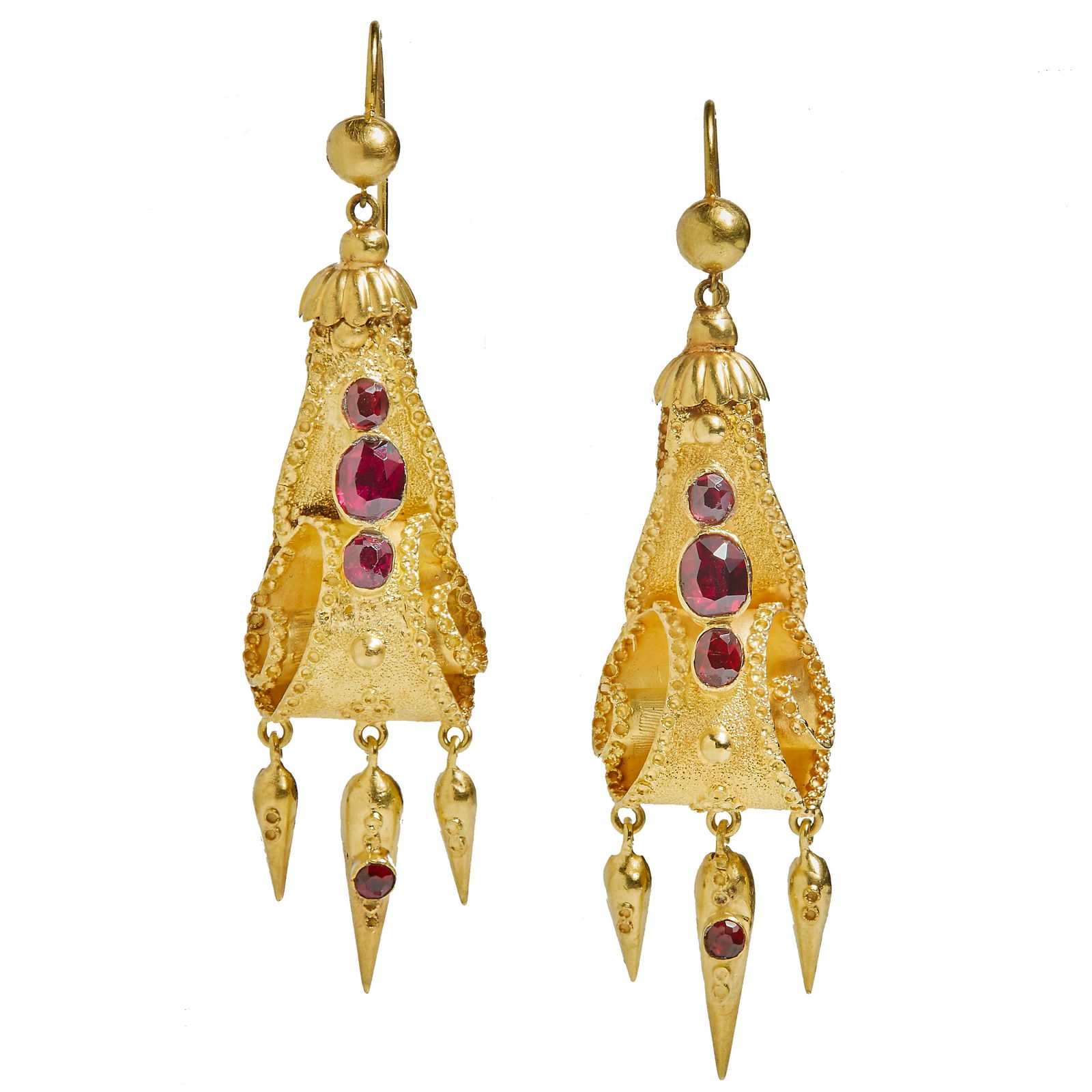 VICTORIAN GARNET DROP EARRINGS (1 of 1)