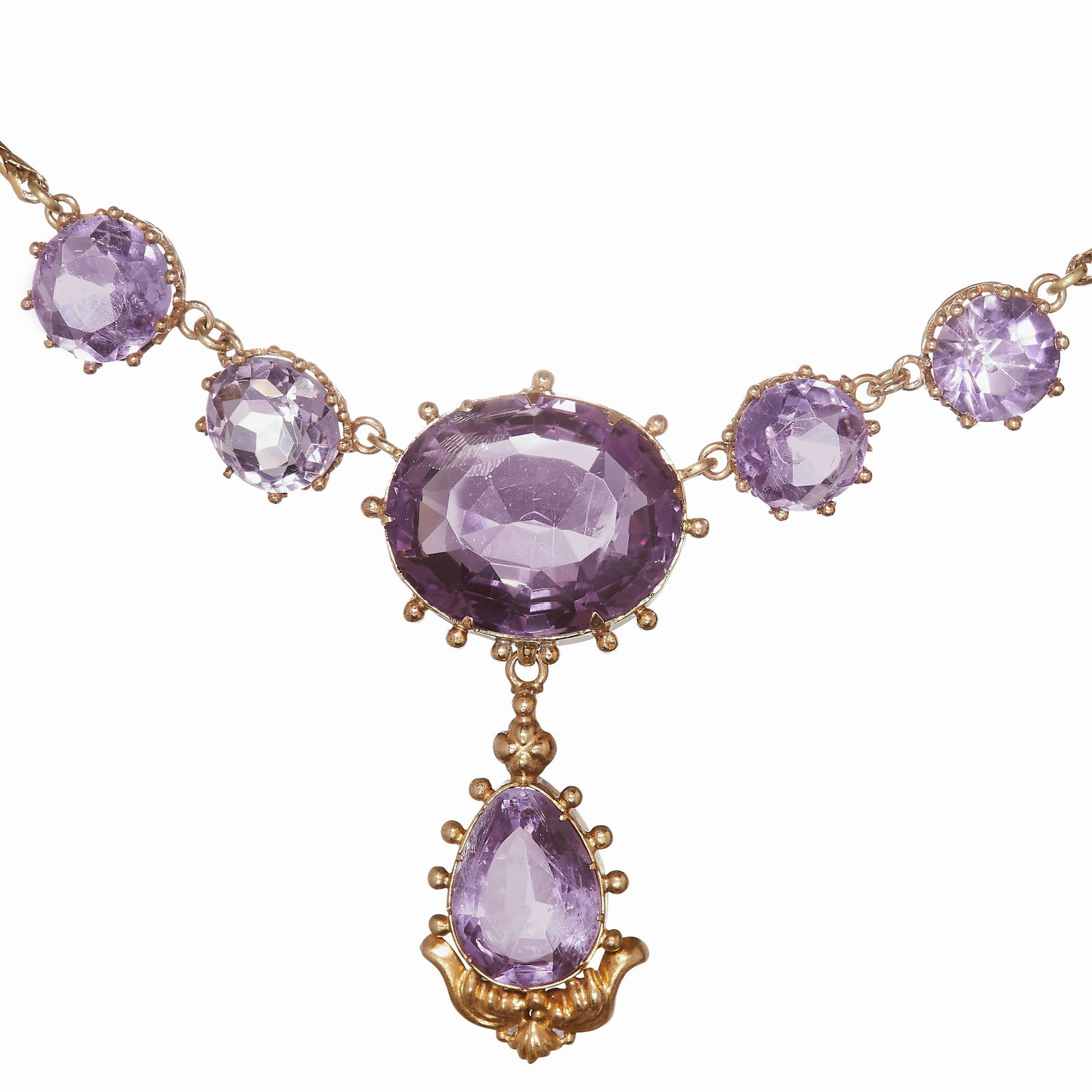 NO RESERVE, AMETHYST DROP NECKLACE (1 of 1)