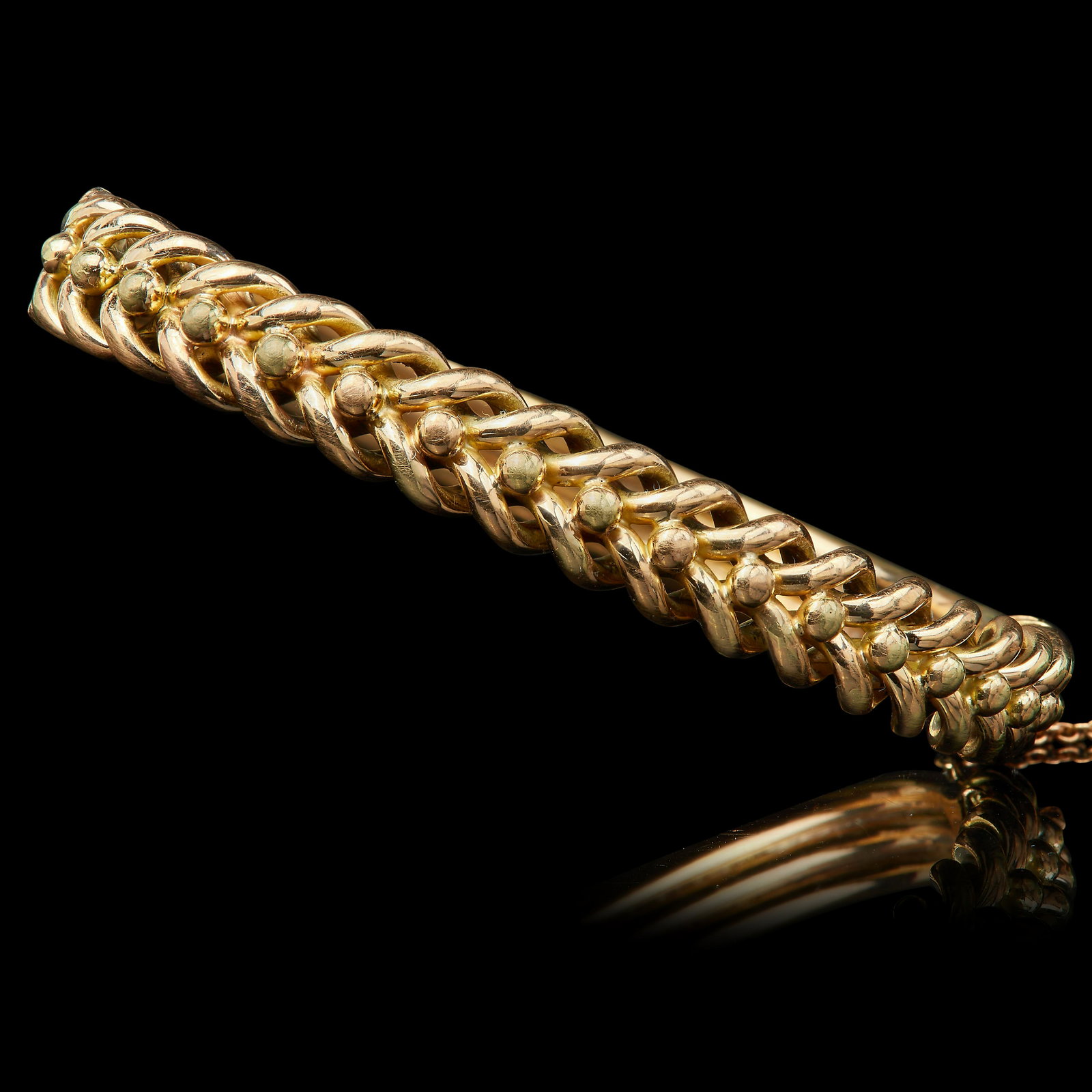 ANTIQUE GOLD HINGED BANGLE (1 of 1)