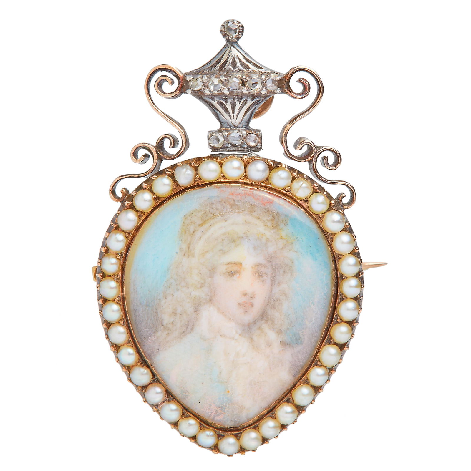GEORGIAN DIAMOND PORTRAIT MINIATURE (1 of 1)