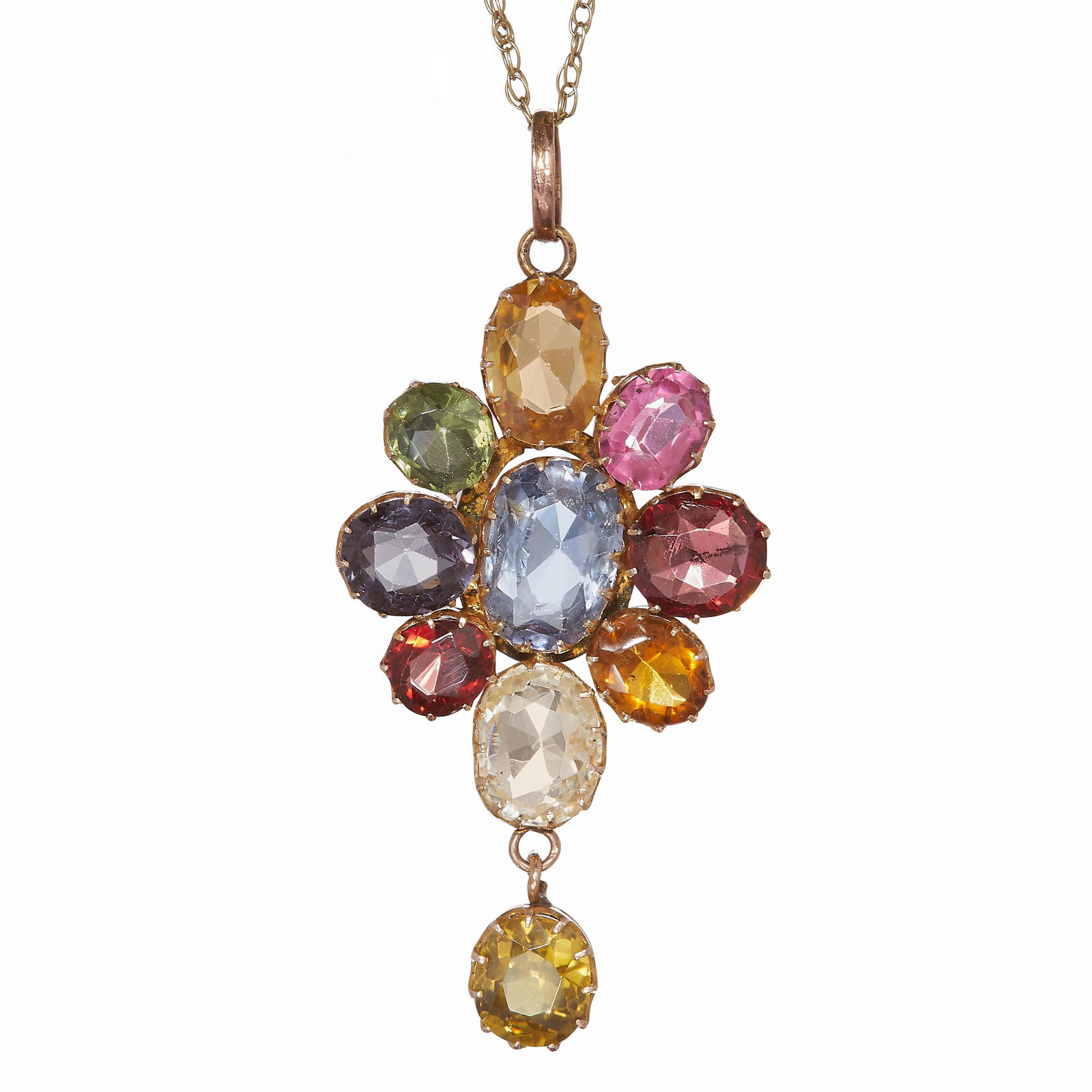 MULTI GEMSTONE DROP PENDANT (1 of 1)