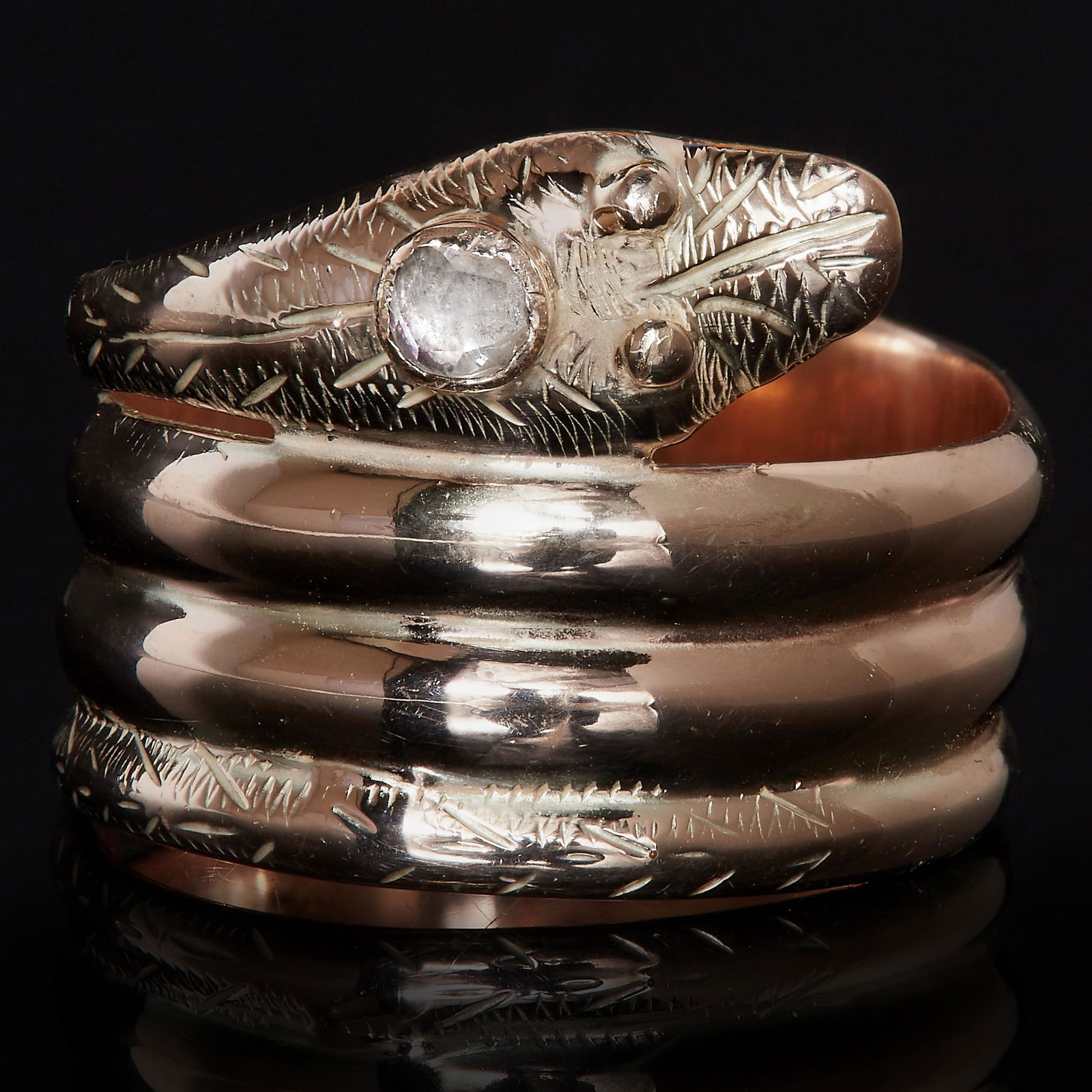 ANTIQUE DIAMOND SNAKE RING (1 of 1)