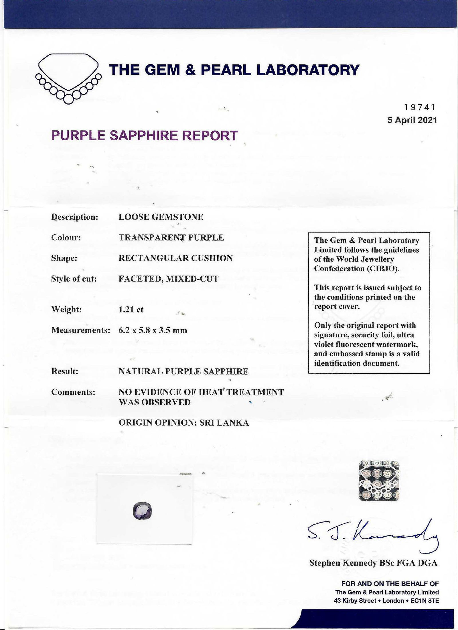 CERTIFICATED CEYLON PURPLE SAPPHIRE AND DIAMOND 3-STONE RING (1 of 2)