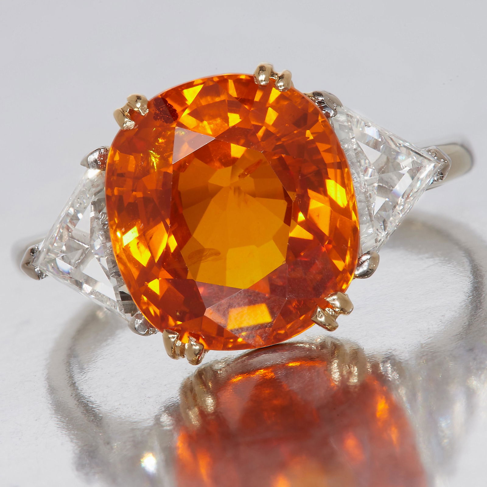 ORANGE SAPPHIRE AND DIAMOND RING (1 of 1)
