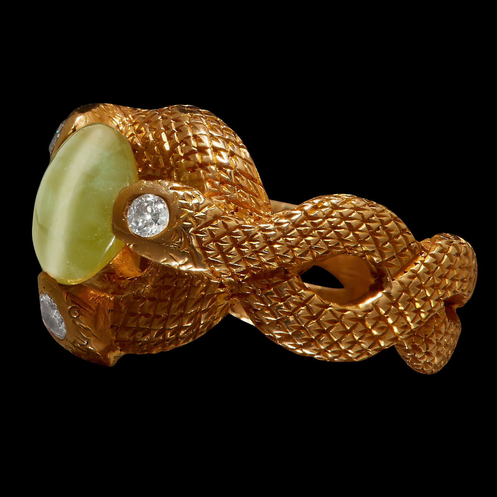 CATSEYE AND DIAMOND DRESS RING (1 of 2)