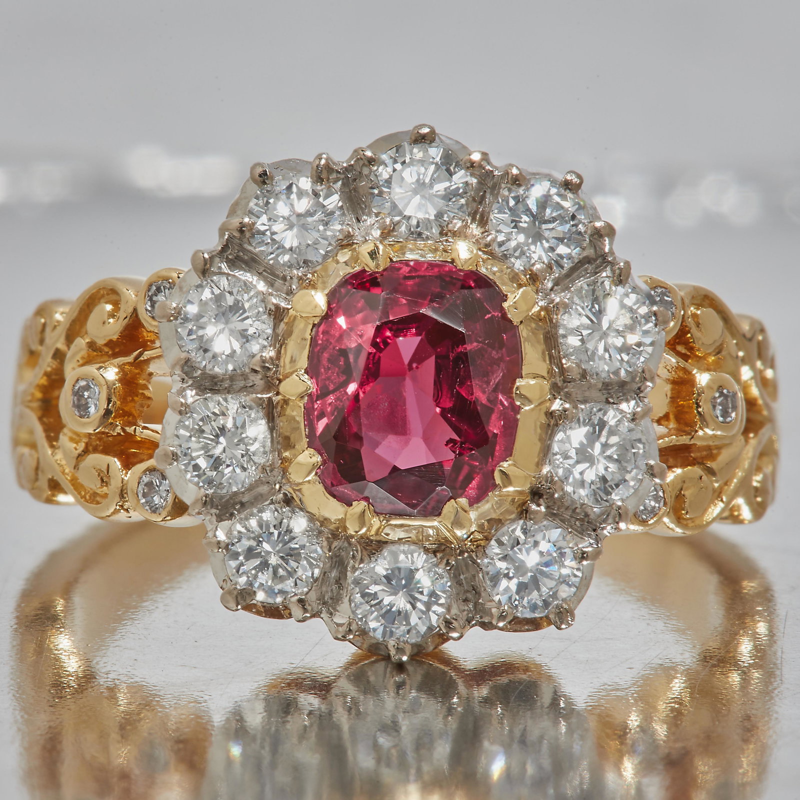 RUBY AND DIAMOND CLUSTER RING (1 of 1)