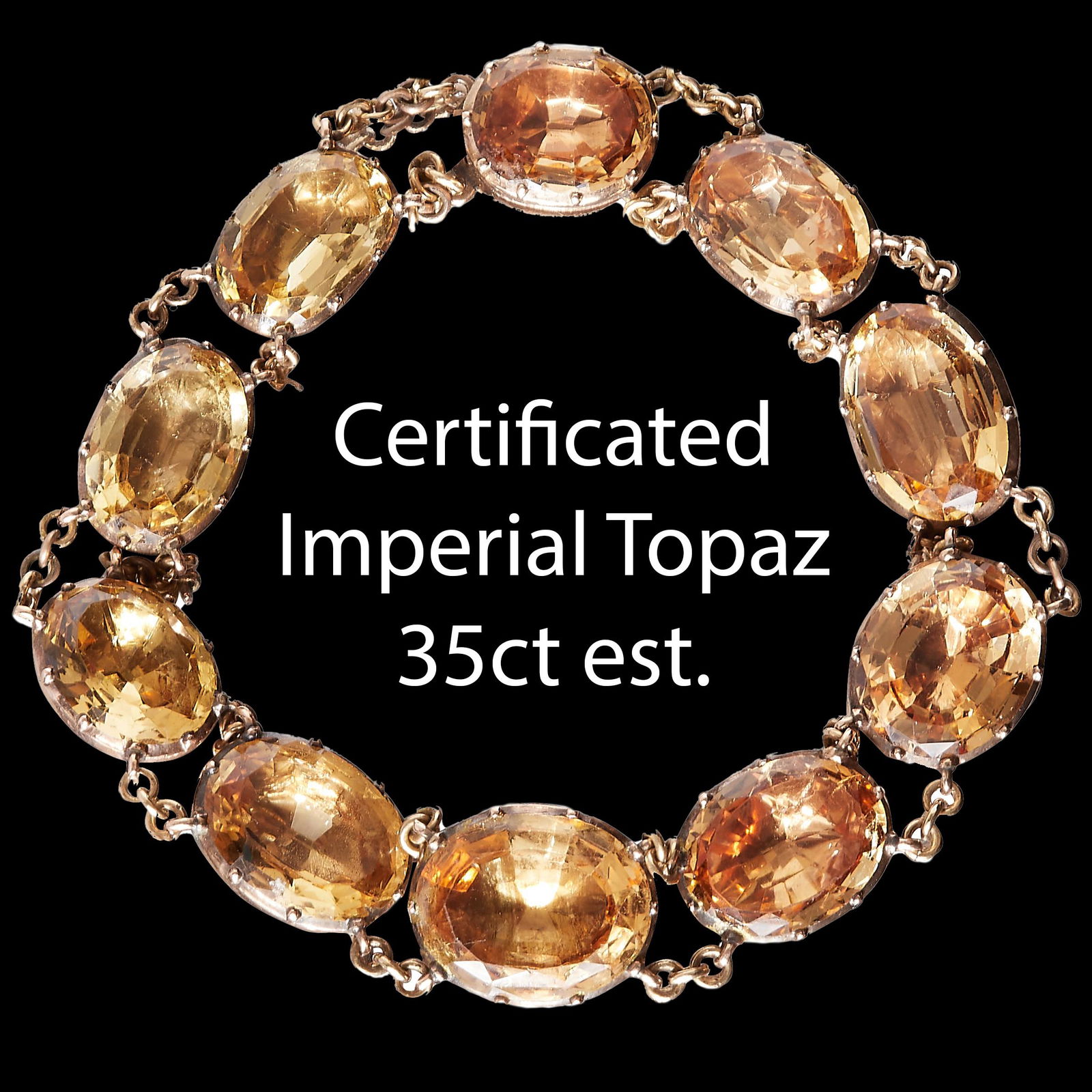 CERTIFICATED ANTIQUE NATURAL IMPERIAL TOPAZ BRACELET (1 of 1)