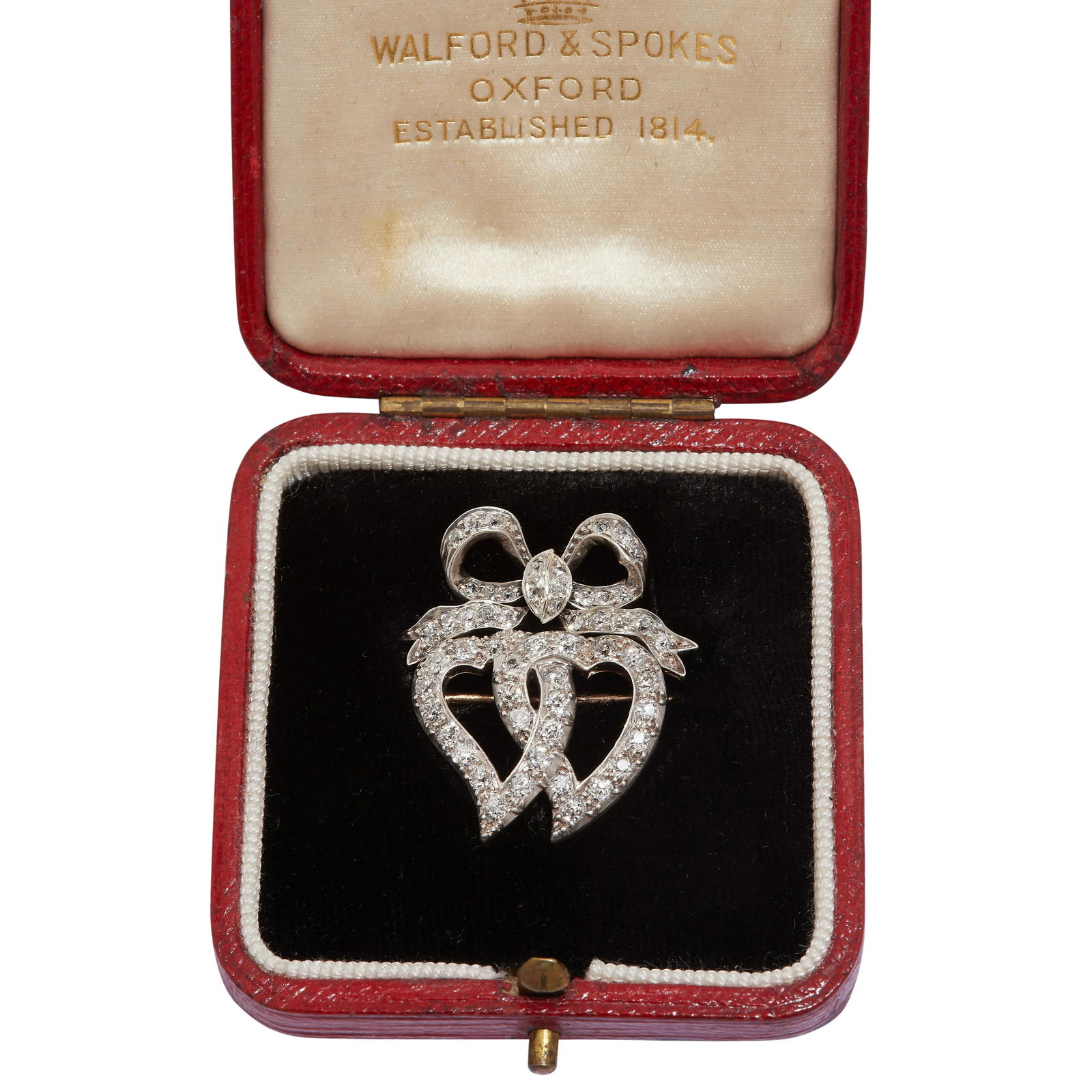 VICTORIAN DIAMOND DOUBLE HEART BROOCH (1 of 2)