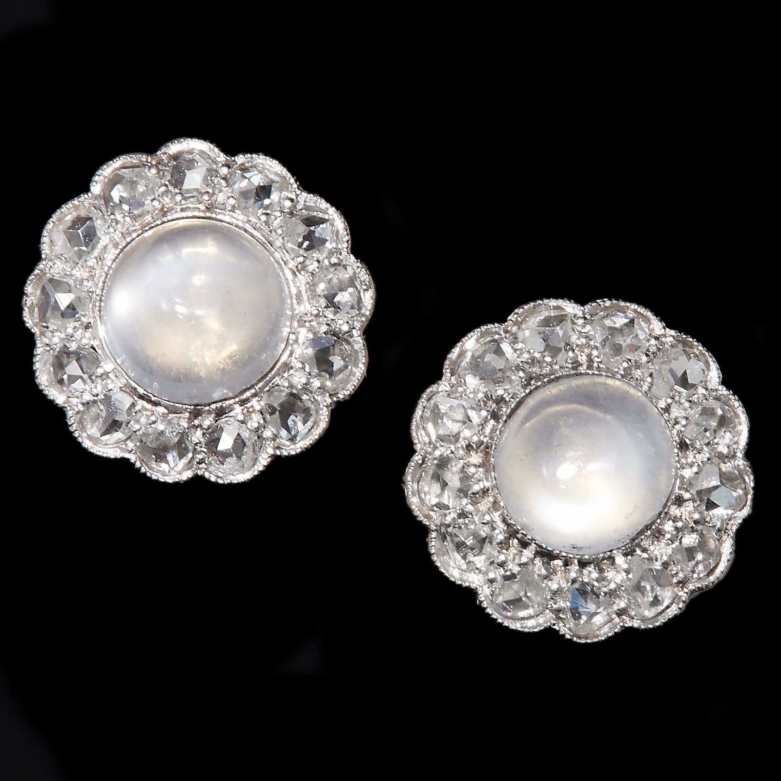MOONSTONE AND DIAMOND EARRINGS (1 of 1)