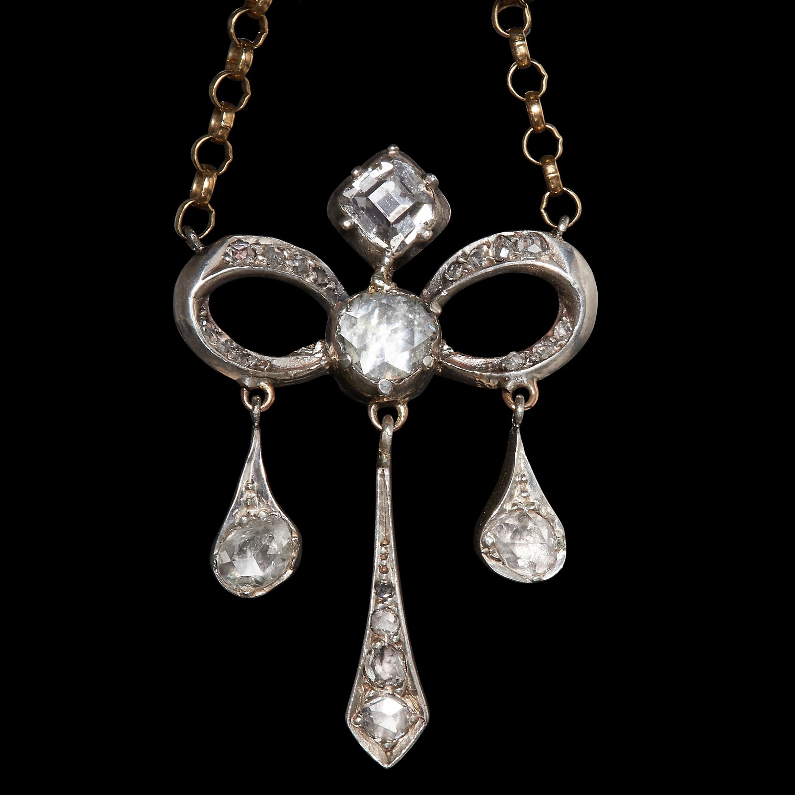 ANTIQUE DIAMOND DROP PENDANT NECKLACE (1 of 1)