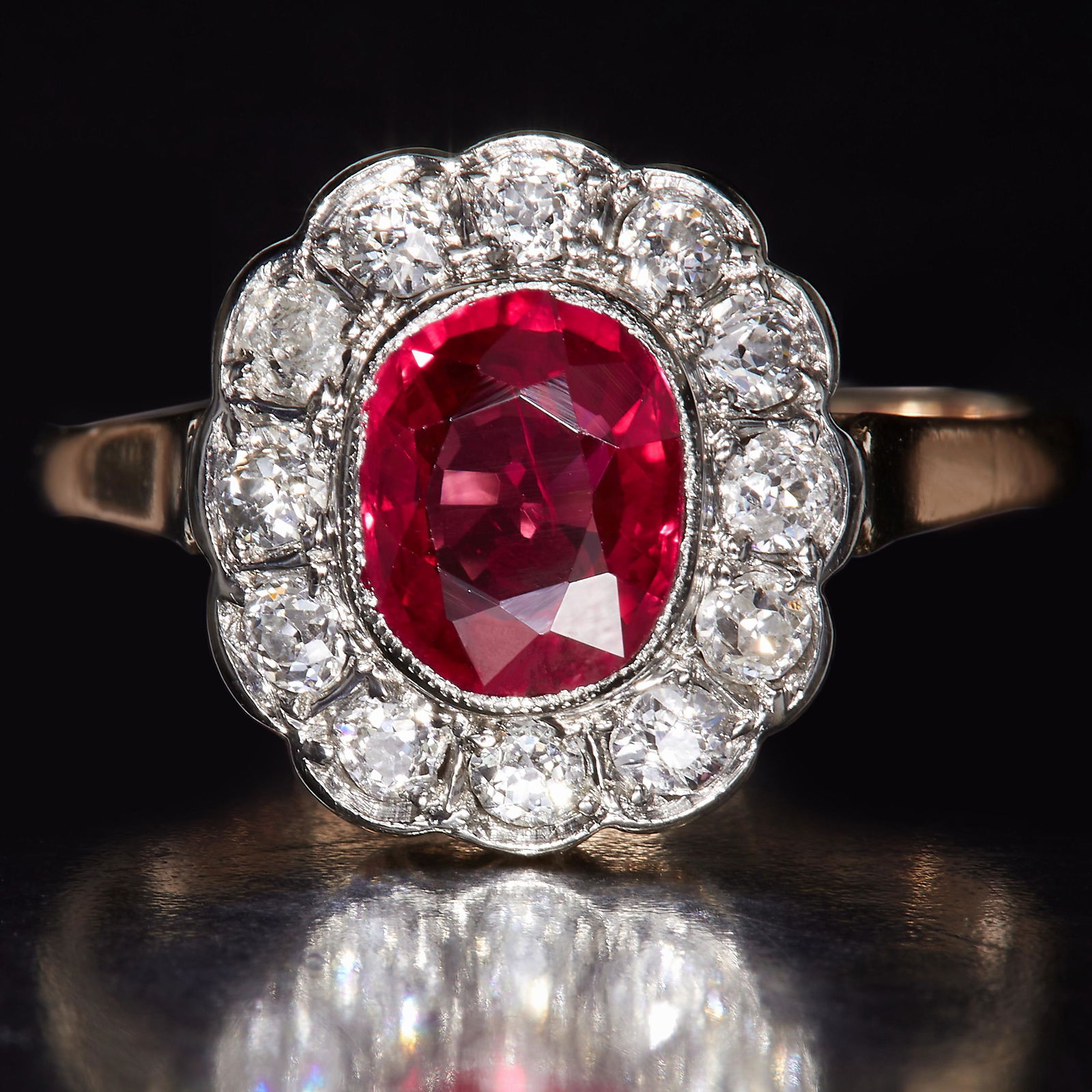 RUBY AND DIAMOND CLUSTER RING (1 of 1)