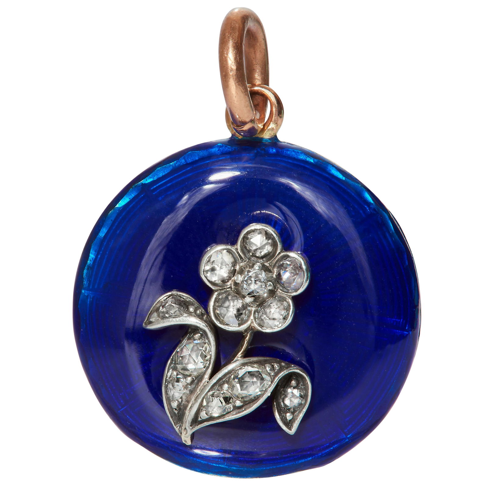 ANTIQUE ENAMEL AND DIAMOND LOCKET PENDANT (1 of 2)