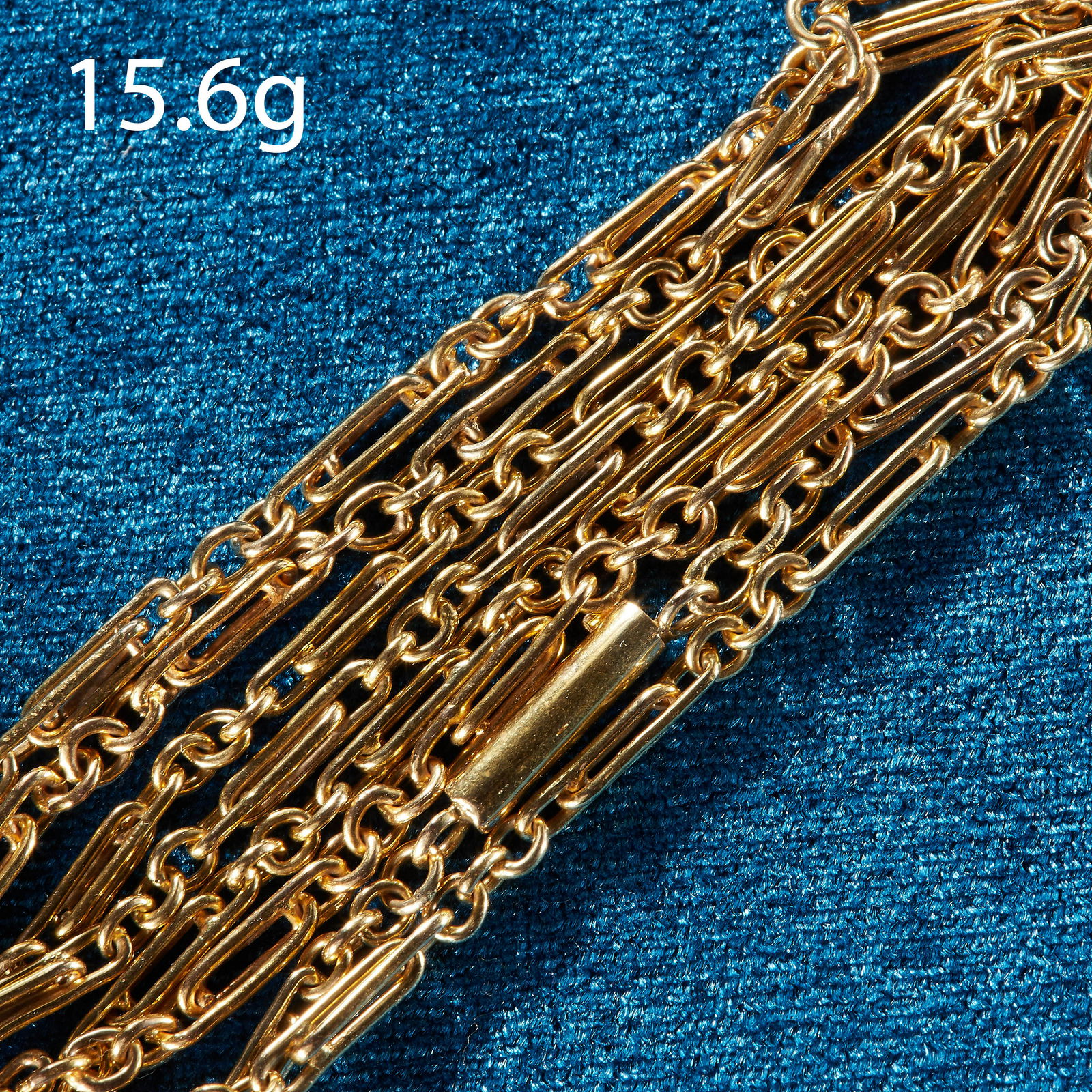 18 CT GOLD TROMBONE LINK CHAIN (1 of 1)