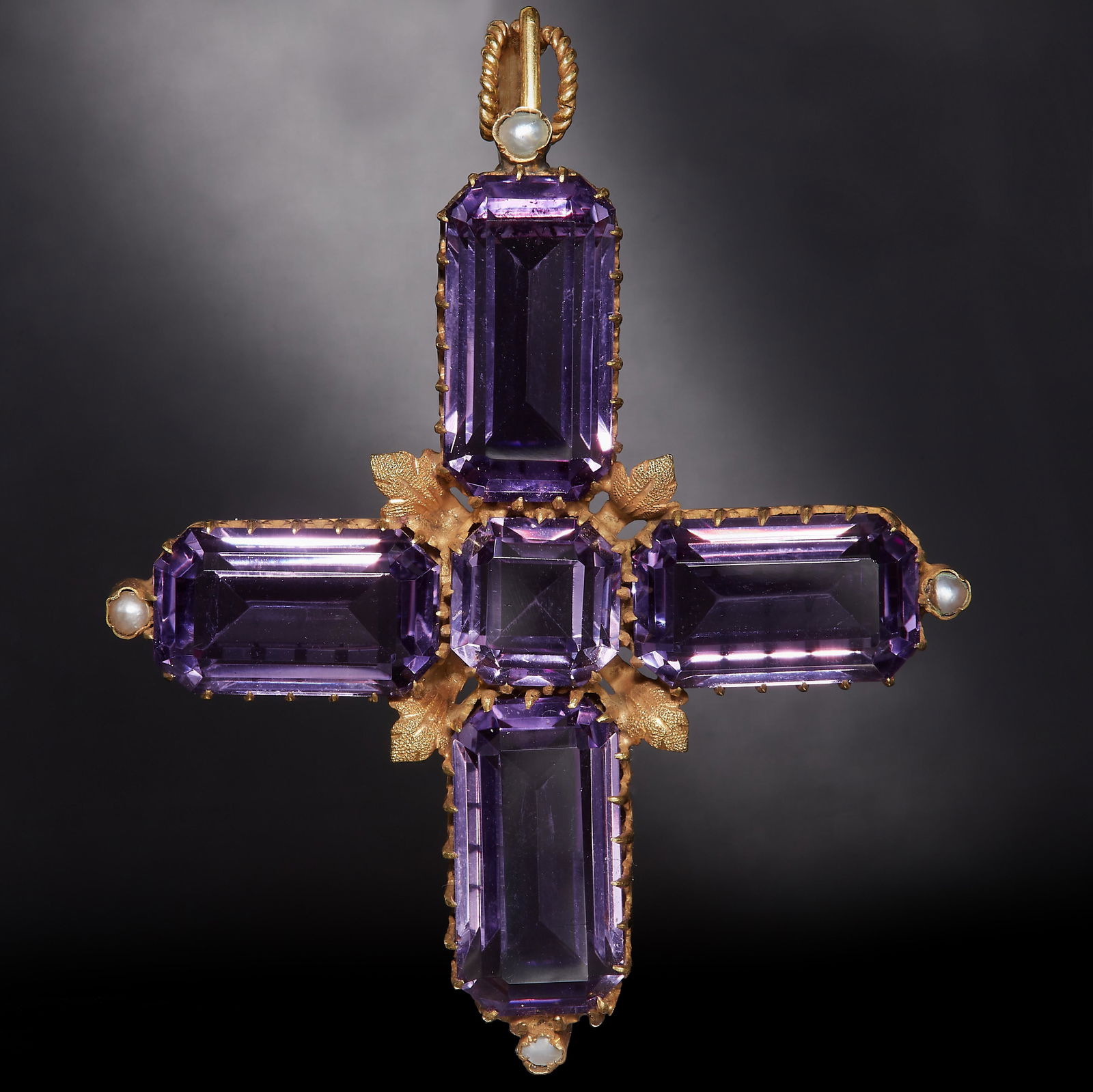 VICTORIAN AMETHYST CROSS PENDANT (1 of 1)