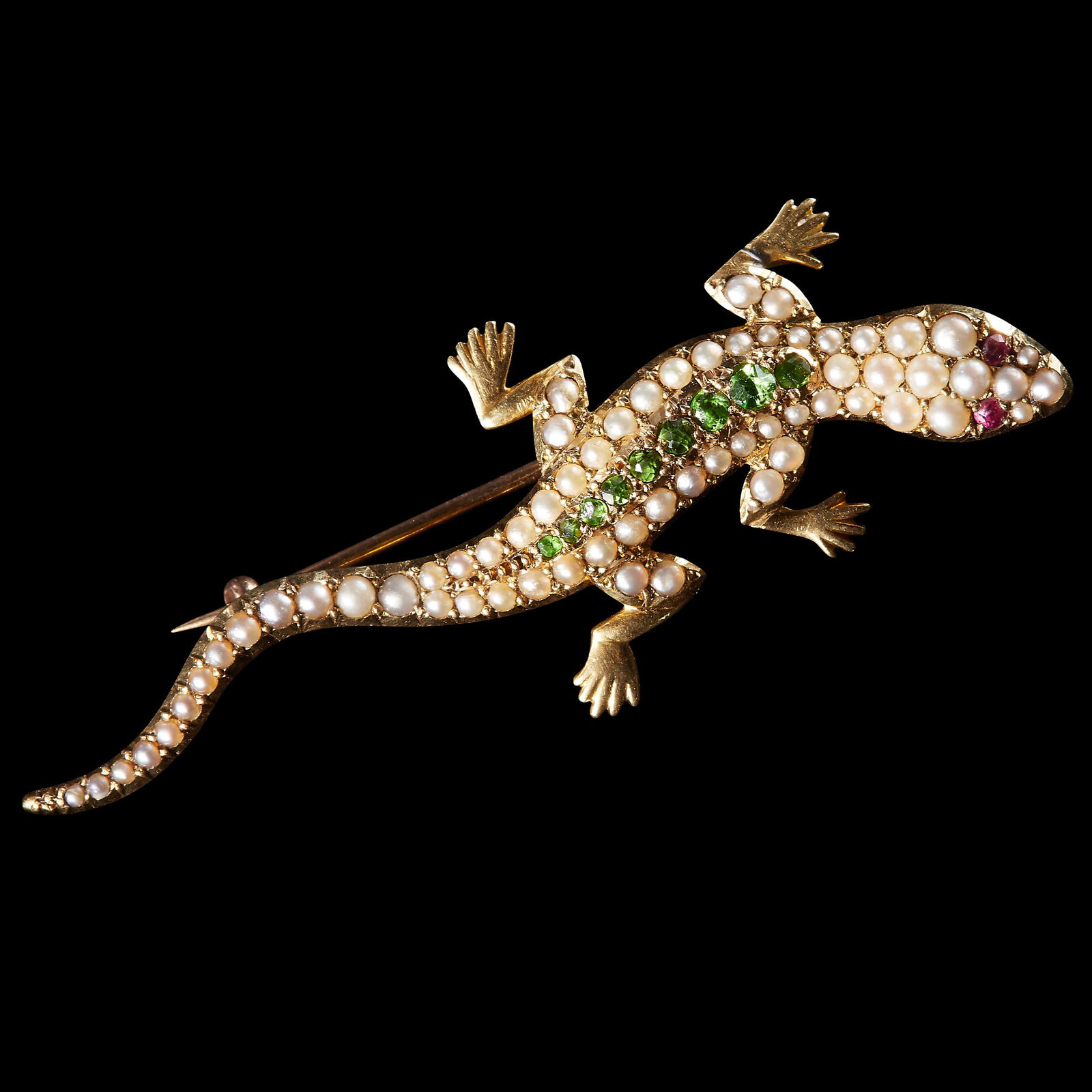 PEARL AND RUBY SALAMANDER BROOCH (1 of 1)