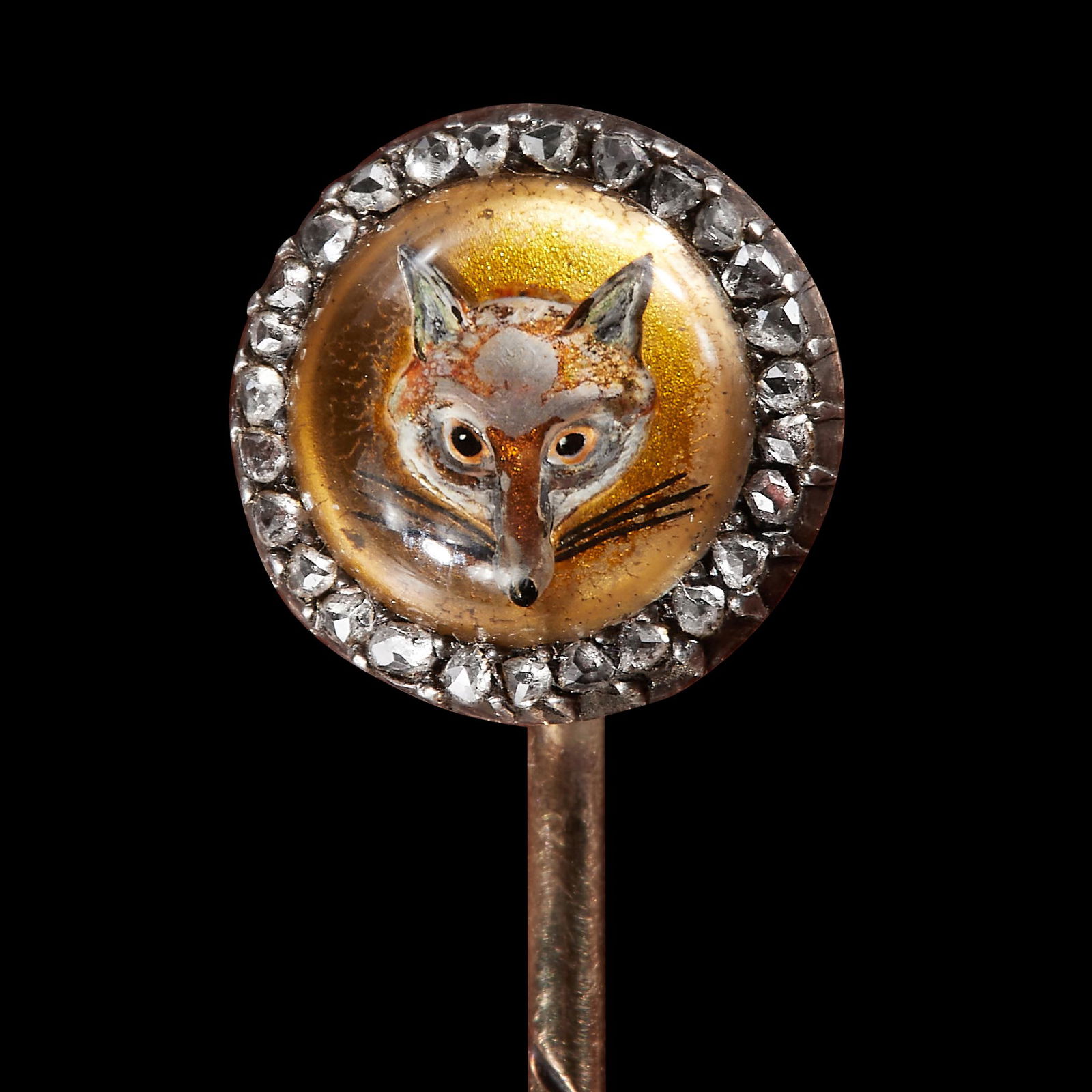 ESSEX CRYSTAL REVERSE INTAGLIO DIAMOND STICK PIN (1 of 1)