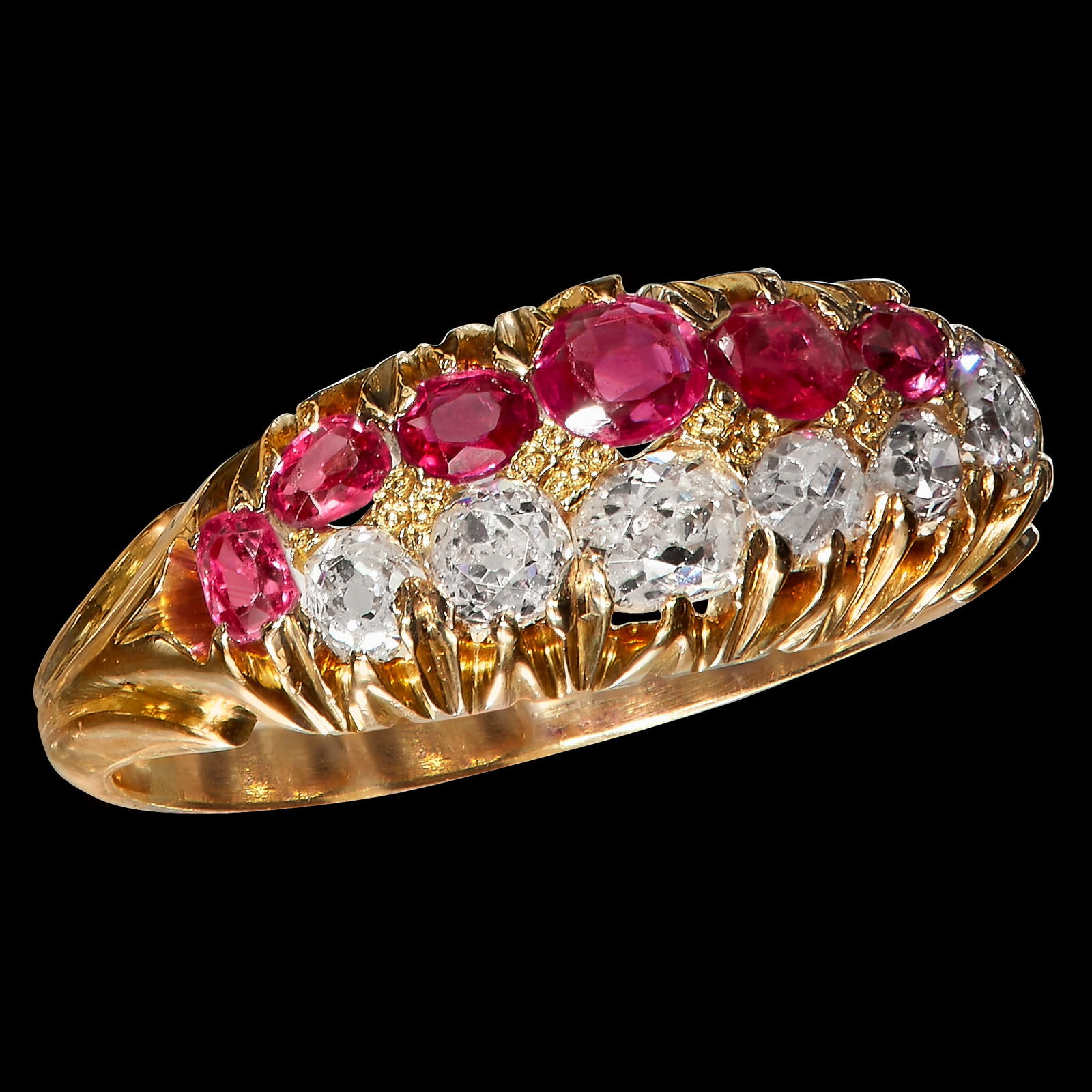 VINTAGE RUBY AND DIAMOND RING (1 of 1)