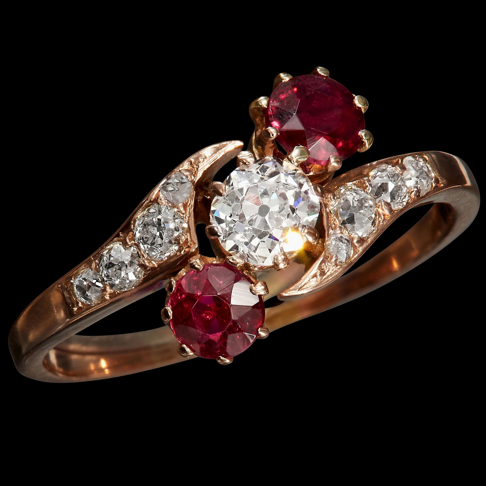 RUBY AND DIAMOND TWIST RING (1 of 1)