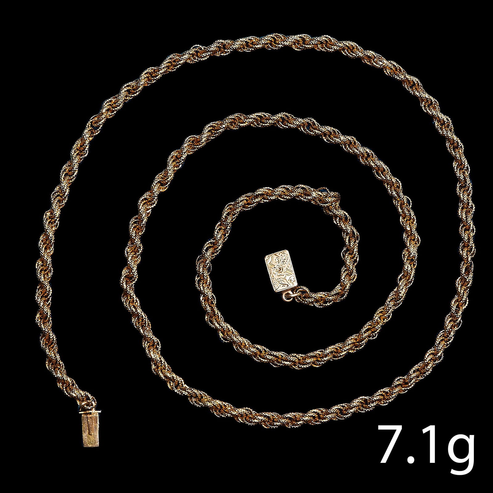ANTIQUE GEORGIAN TWISTER ROPE LINK NECKLACE, (1 of 1)